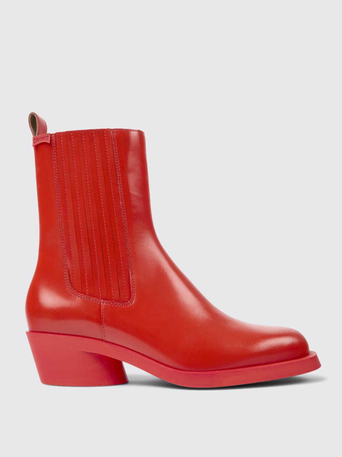 Flat ankle boots women Camper Red