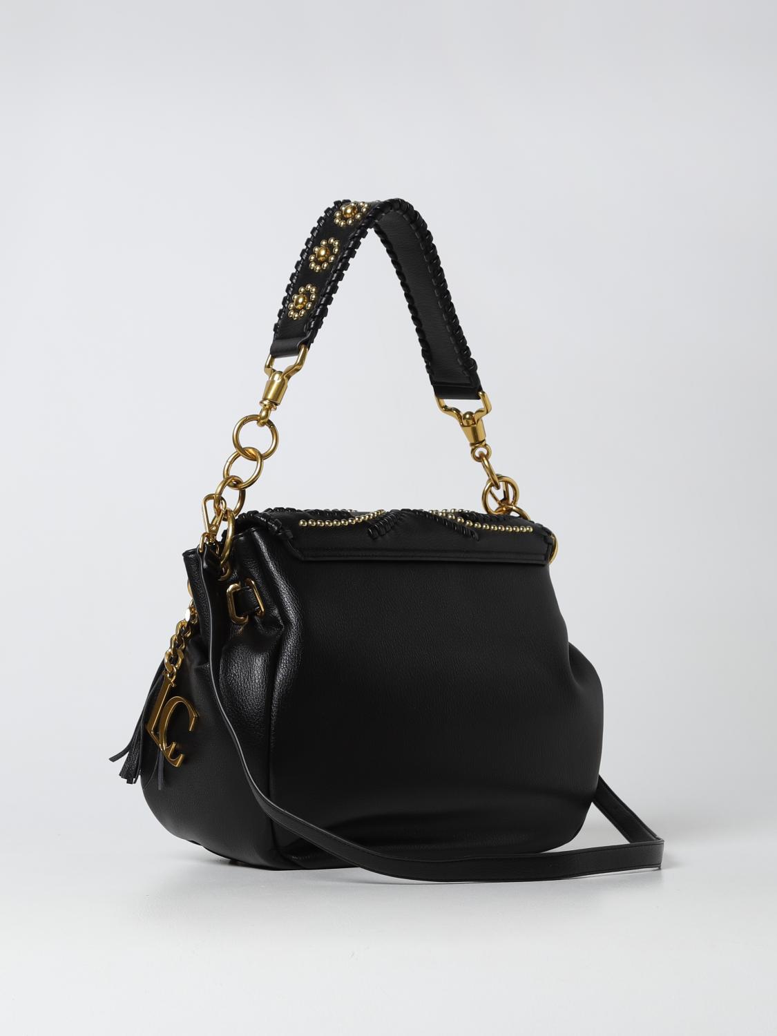 LA CARRIE BORSA A SPALLA: Borsa Arabesque La Carrie in pelle sintetica e borchie, Nero - Img 2