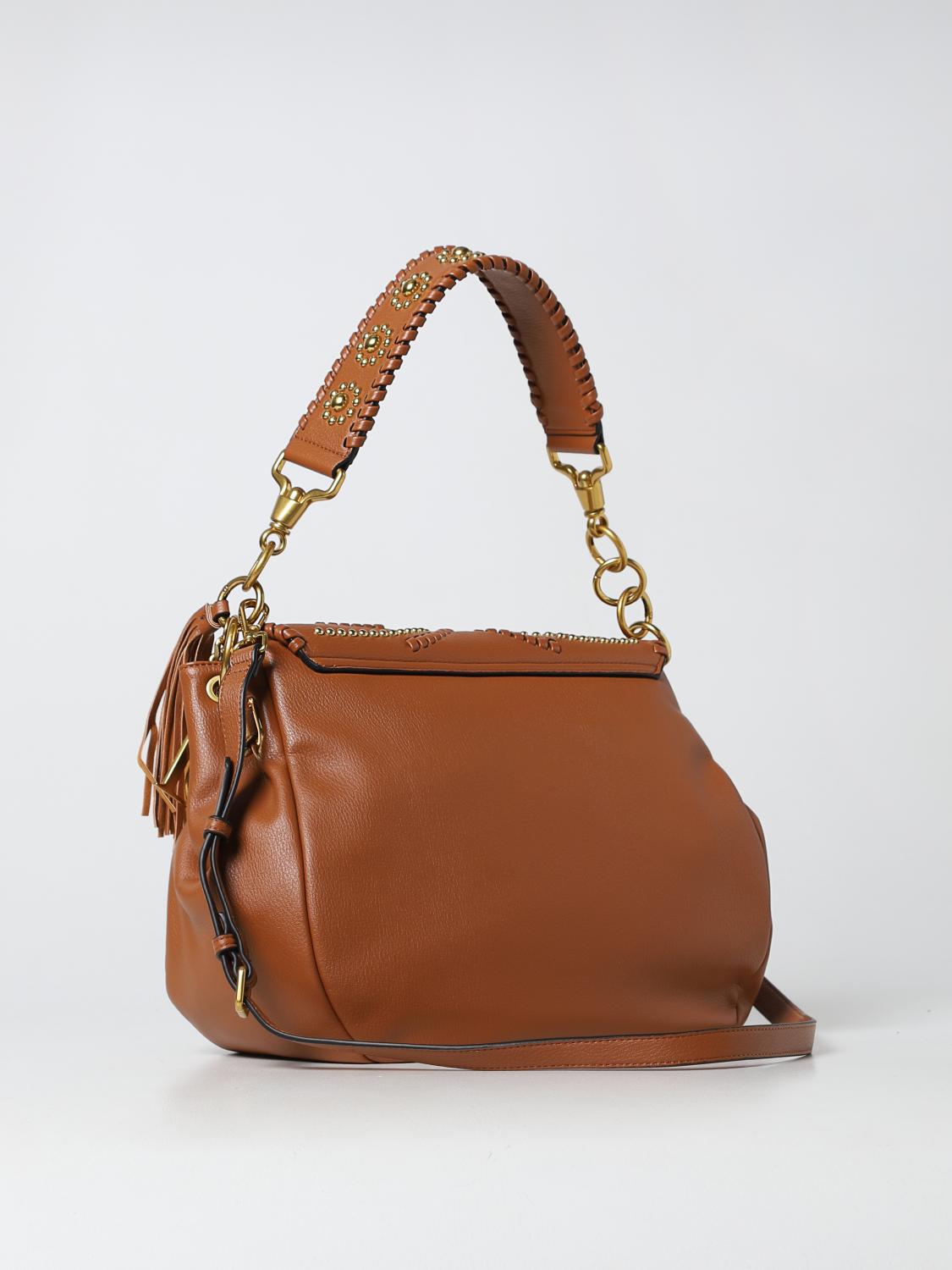 LA CARRIE BORSA A SPALLA: Borsa Arabesque La Carrie in pelle sintetica e borchie, Cuoio - Img 2