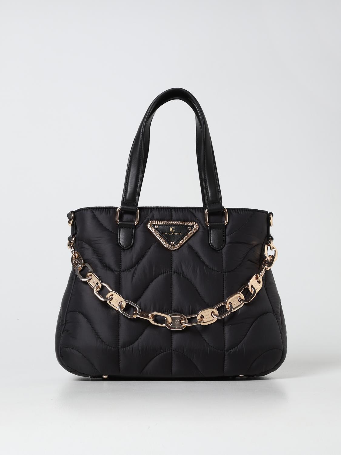 LA CARRIE BORSA TOTE: Borsa Touchy La Carrie in nylon trapuntato, Nero - Img 1