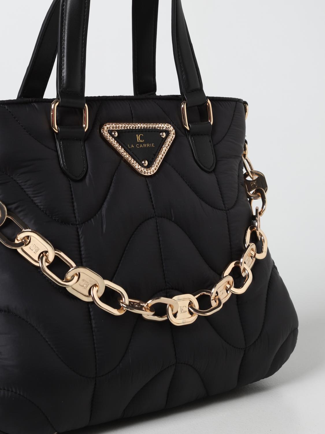 LA CARRIE BORSA TOTE: Borsa Touchy La Carrie in nylon trapuntato, Nero - Img 3