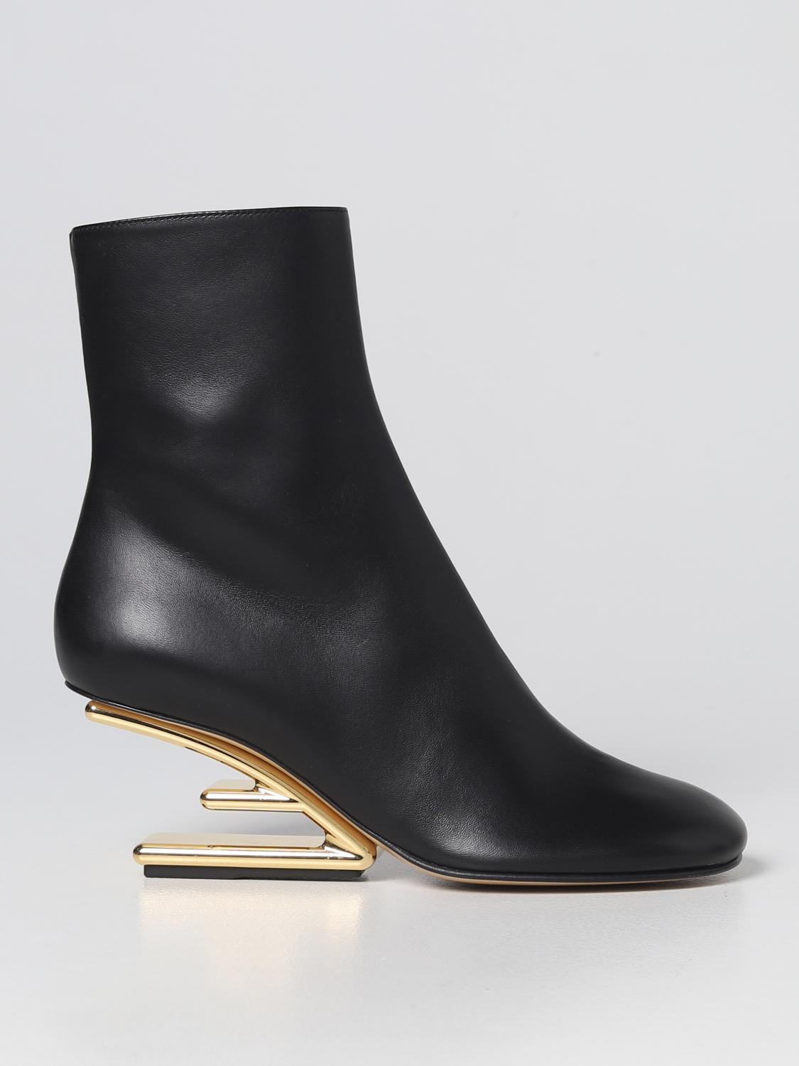 FENDI: Bottes femme Noir Bottines À Talons Fendi 8T8366NBA en