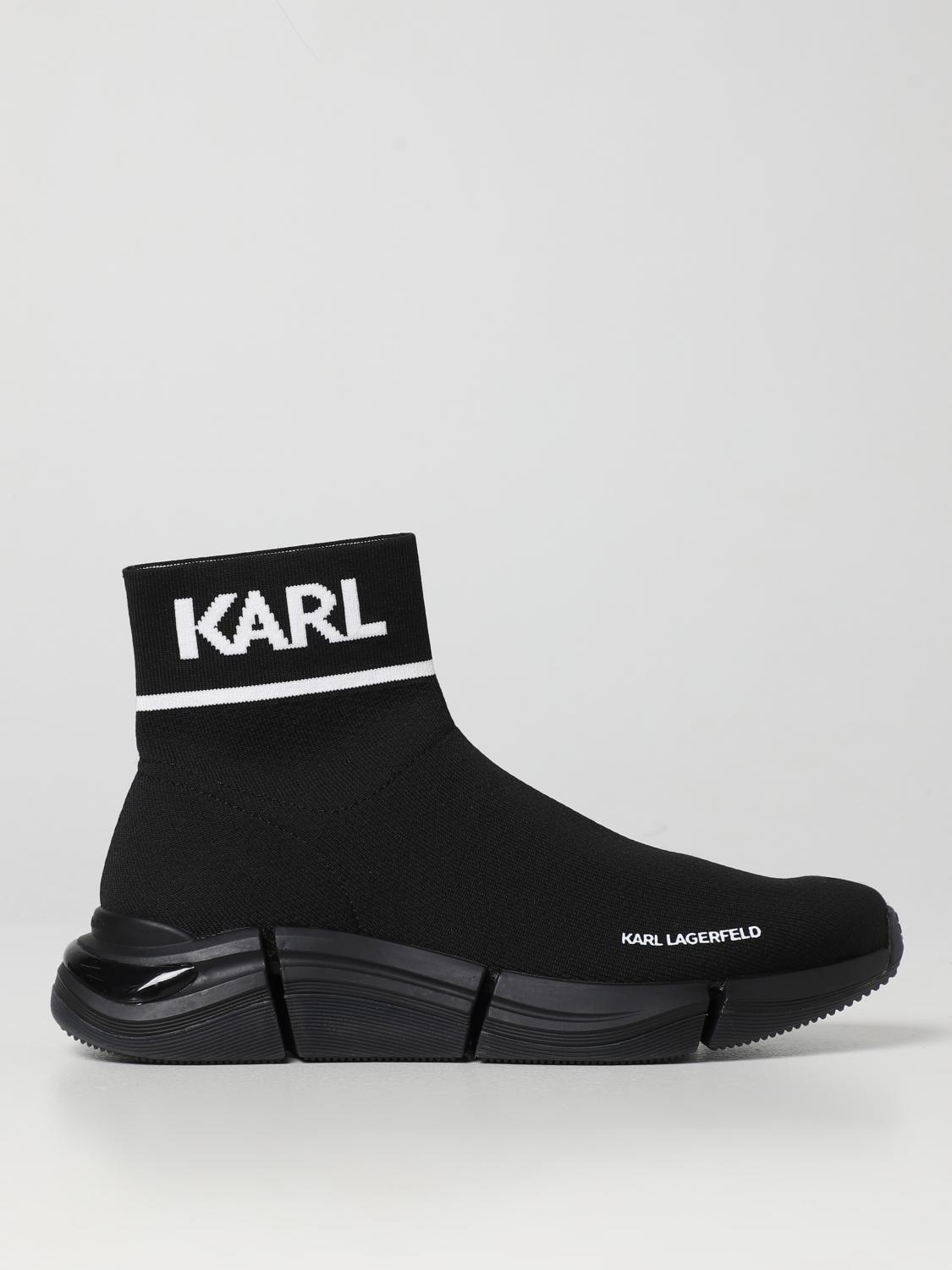 KARL LAGERFELD: Sneakers Quadro in maglia stretch Nero
