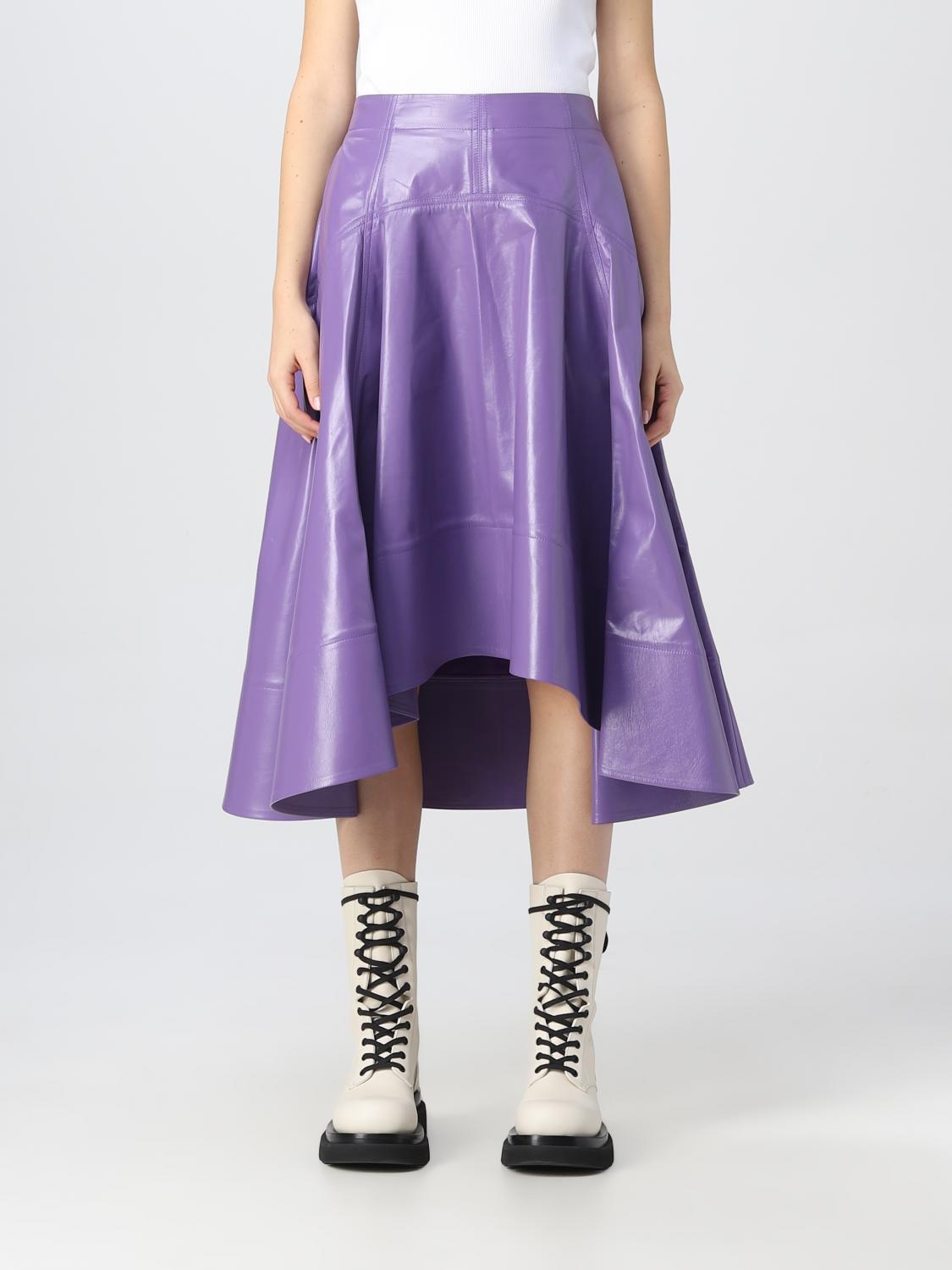 BOTTEGA VENETA GONNA: Gonna Bottega Veneta in pelle, Viola - Img 1