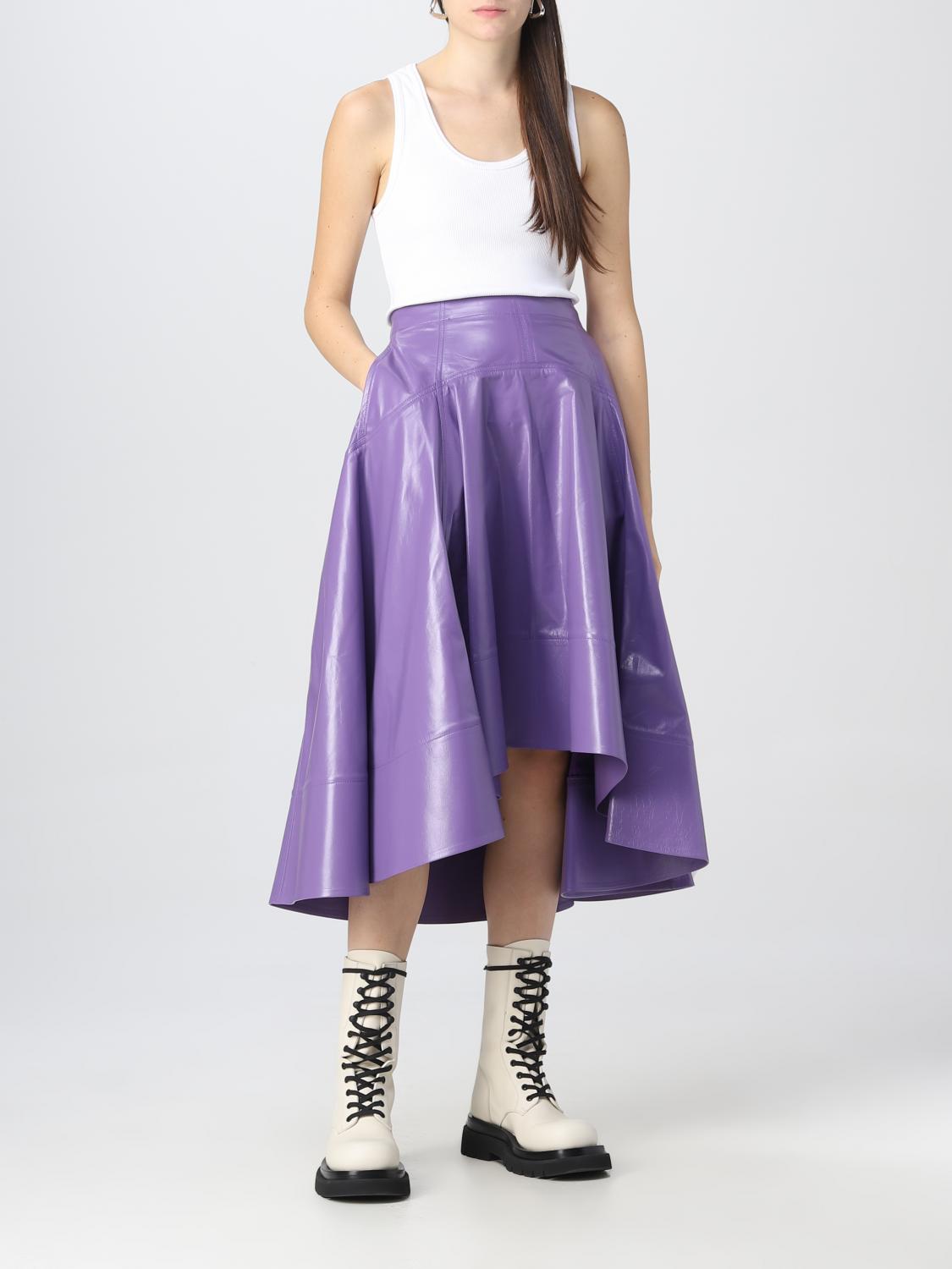 BOTTEGA VENETA GONNA: Gonna Bottega Veneta in pelle, Viola - Img 2