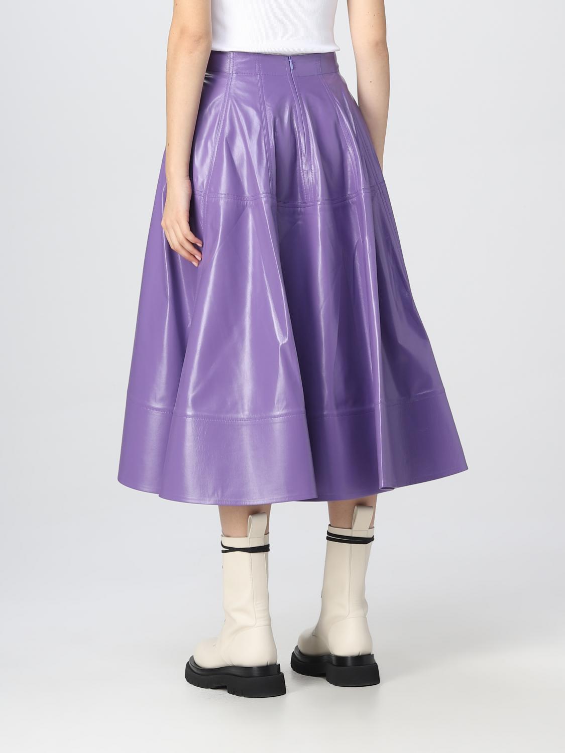 BOTTEGA VENETA GONNA: Gonna Bottega Veneta in pelle, Viola - Img 3