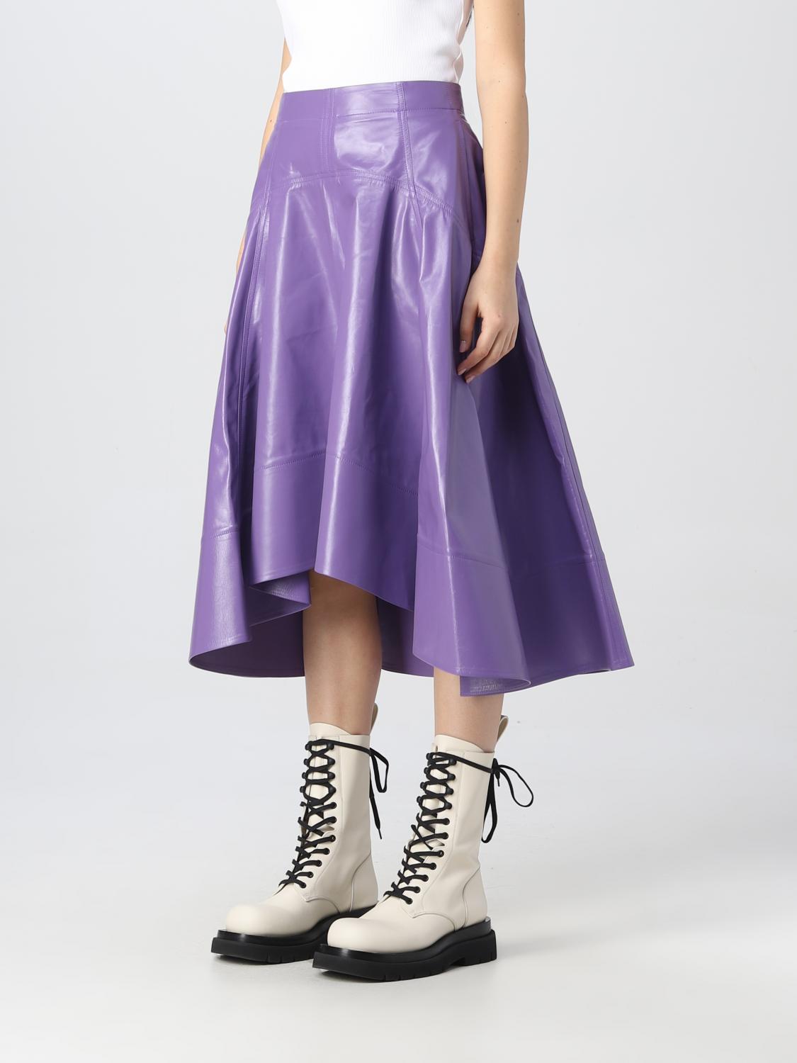 BOTTEGA VENETA GONNA: Gonna Bottega Veneta in pelle, Viola - Img 4