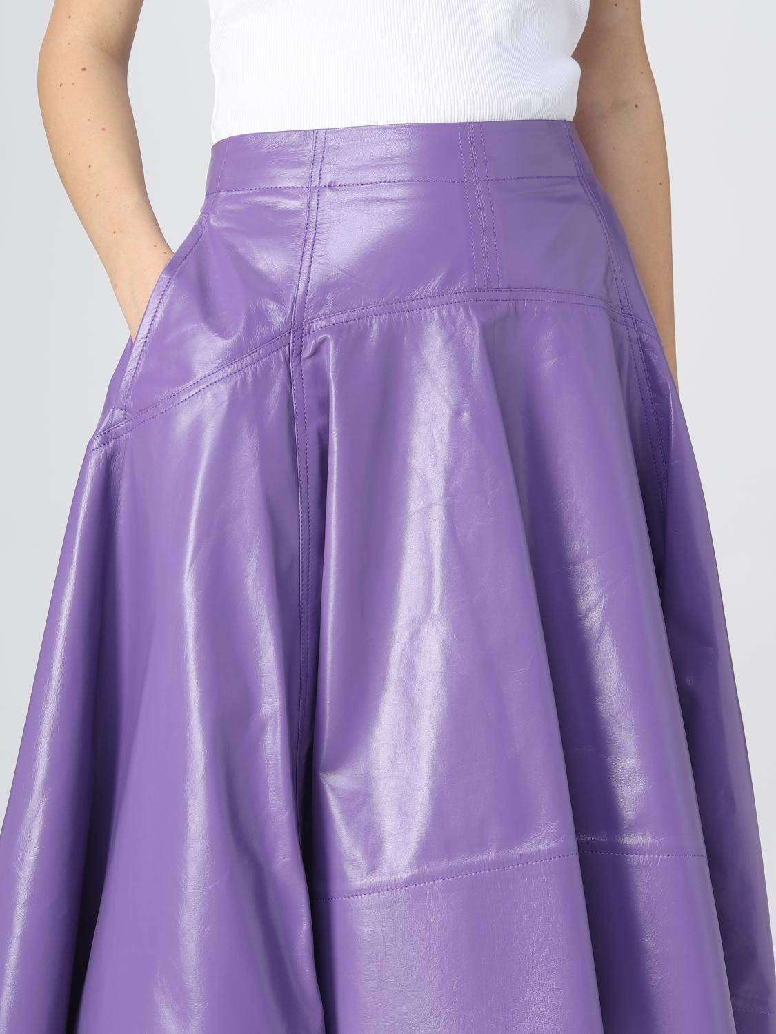 BOTTEGA VENETA GONNA: Gonna Bottega Veneta in pelle, Viola - Img 5