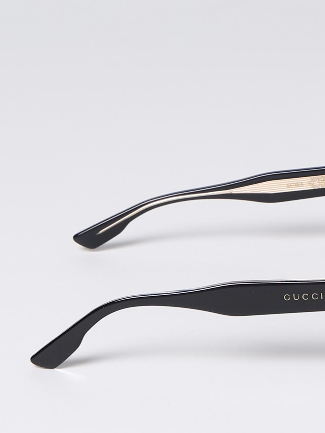 GUCCI OCCHIALI DA SOLE: Occhiali da sole Gucci in acetato, Nero - Img 3