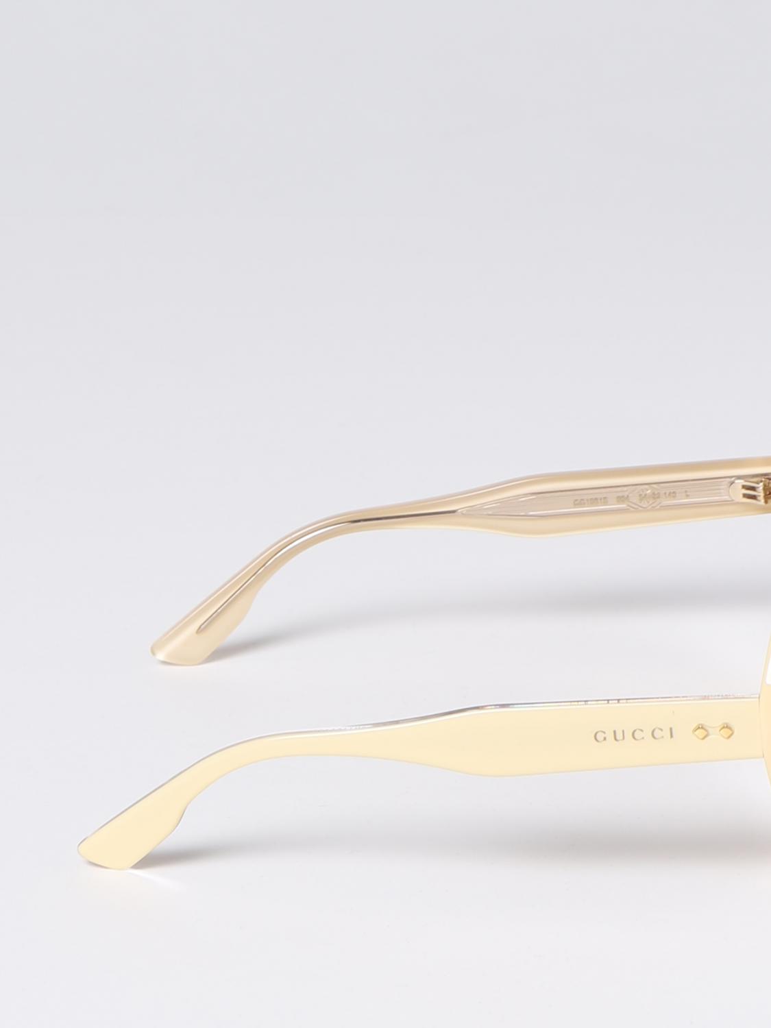 GUCCI OCCHIALI DA SOLE: Occhiali da sole Gucci in acetato, Giallo - Img 3