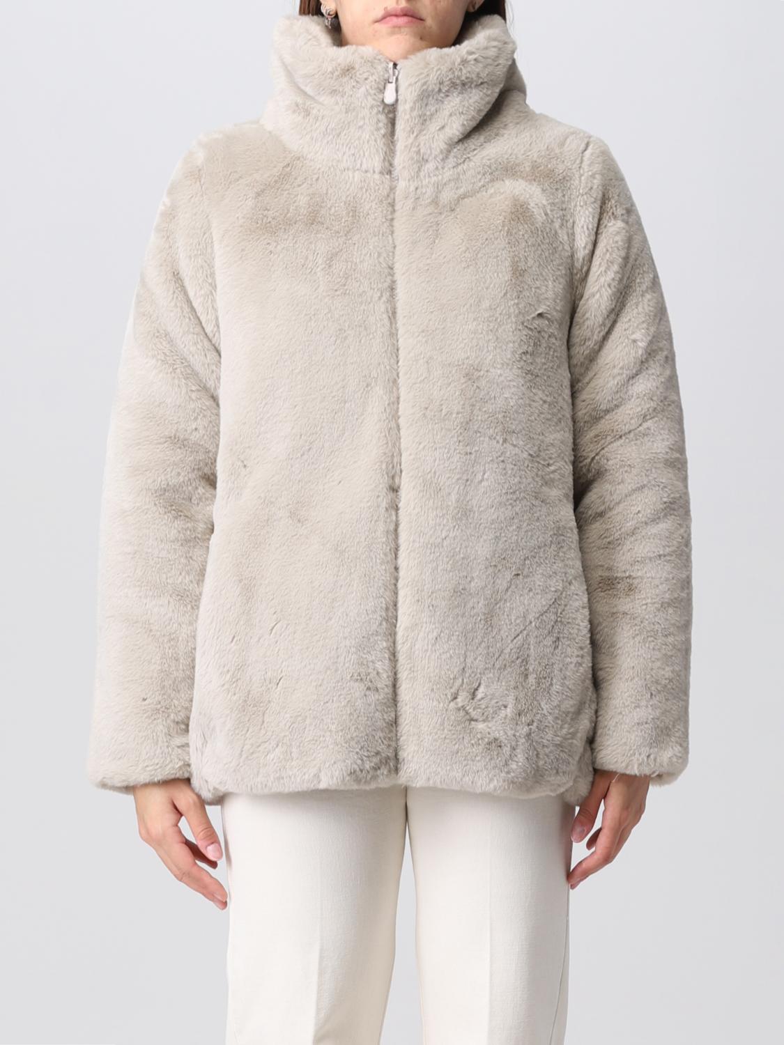 SAVE THE DUCK ABRIGO DE PIEL: Abrigo mujer Save The Duck, Beige - Img 1
