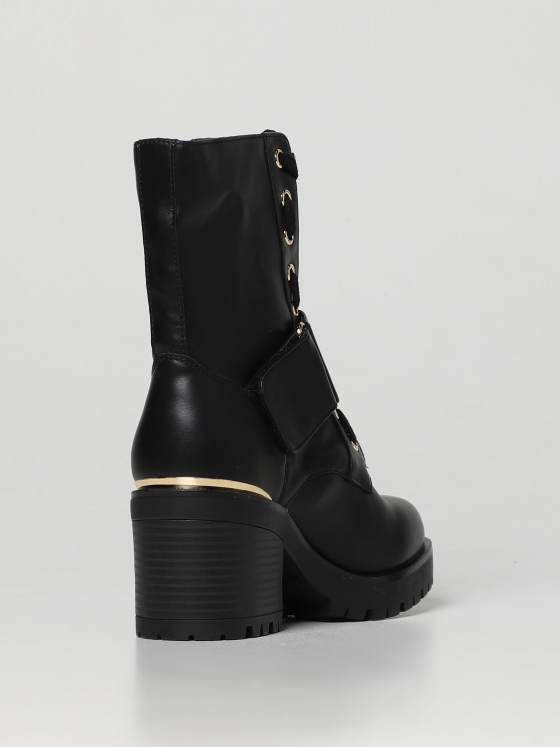 VERSACE JEANS COUTURE: Flat booties women - Black | Versace