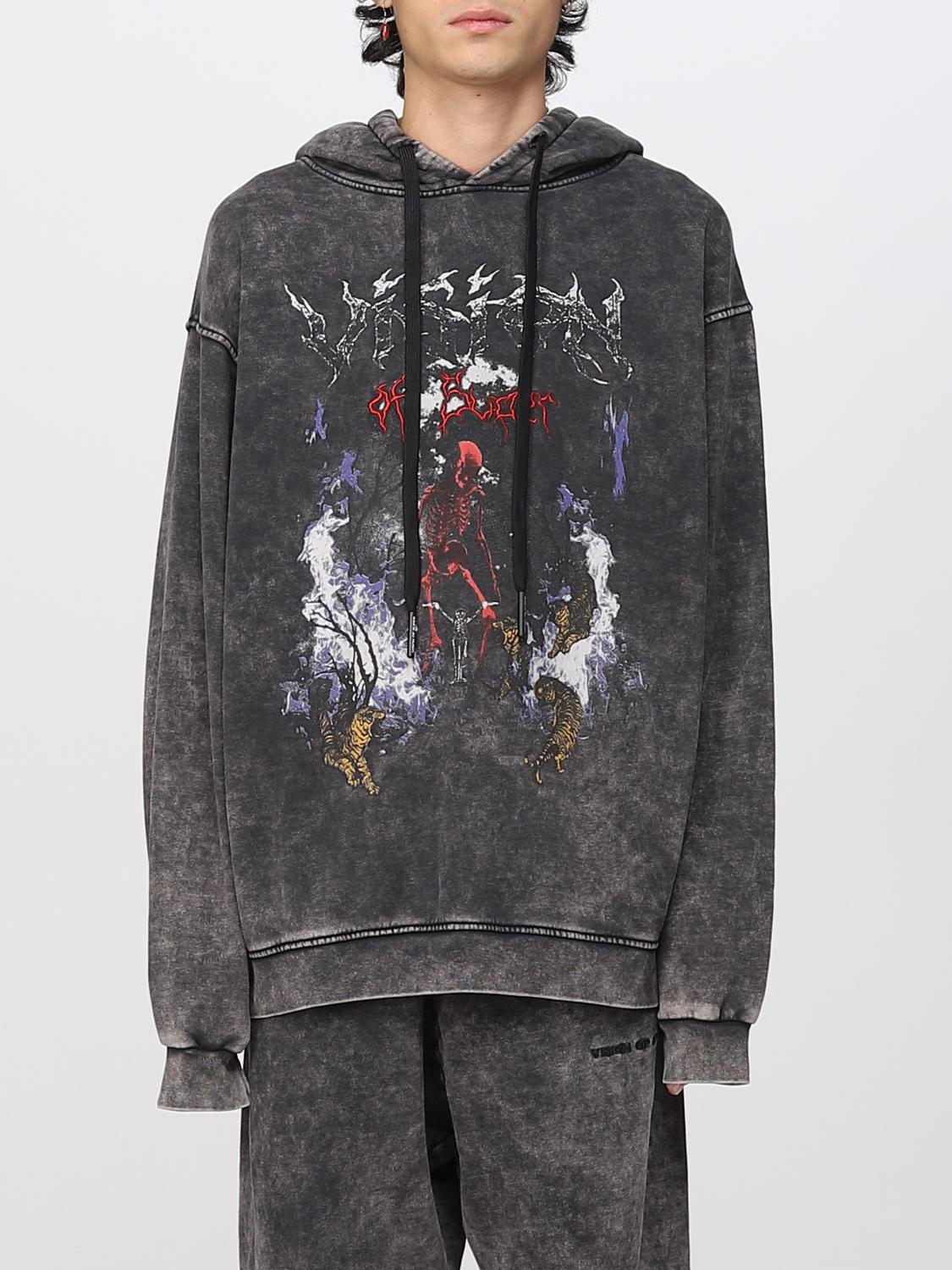 パーカー・フーディ VISION OF SUPER Men Hoodies VS01446 STONE WASH Grey VISION OF SUPER: Sweatshirt men - Grey | Vision Of Super