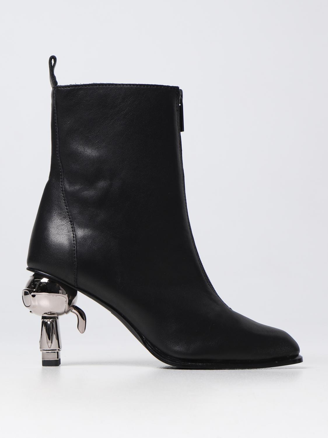 KARL LAGERFELD STIVALI: Stivaletto Ikon Karl Lagerfeld in pelle, Nero - Img 1
