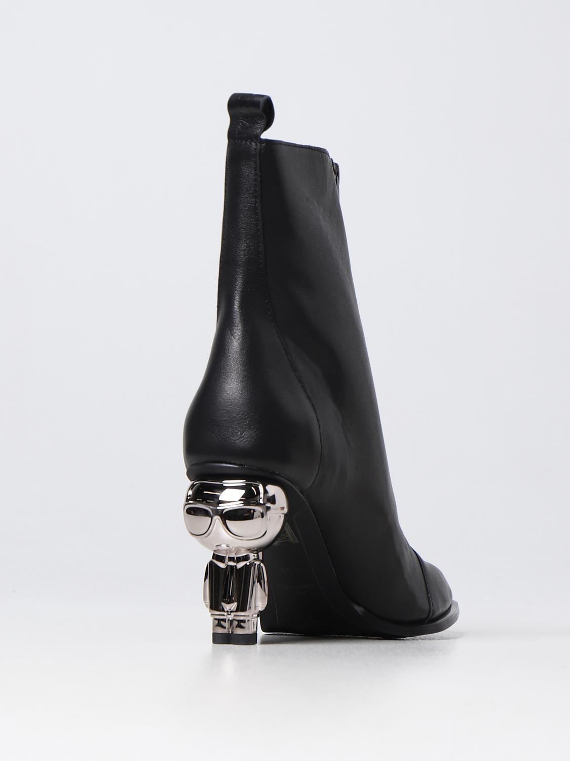 KARL LAGERFELD STIVALI: Stivaletto Ikon Karl Lagerfeld in pelle, Nero - Img 3