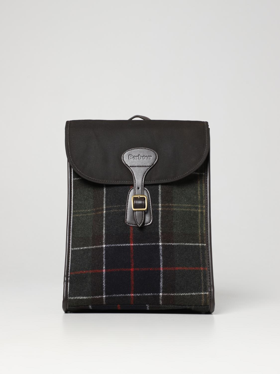 BARBOUR ZAINO: Zaino Whitley Barbour in misto tessuto sintetico e lana, Verde - Img 1