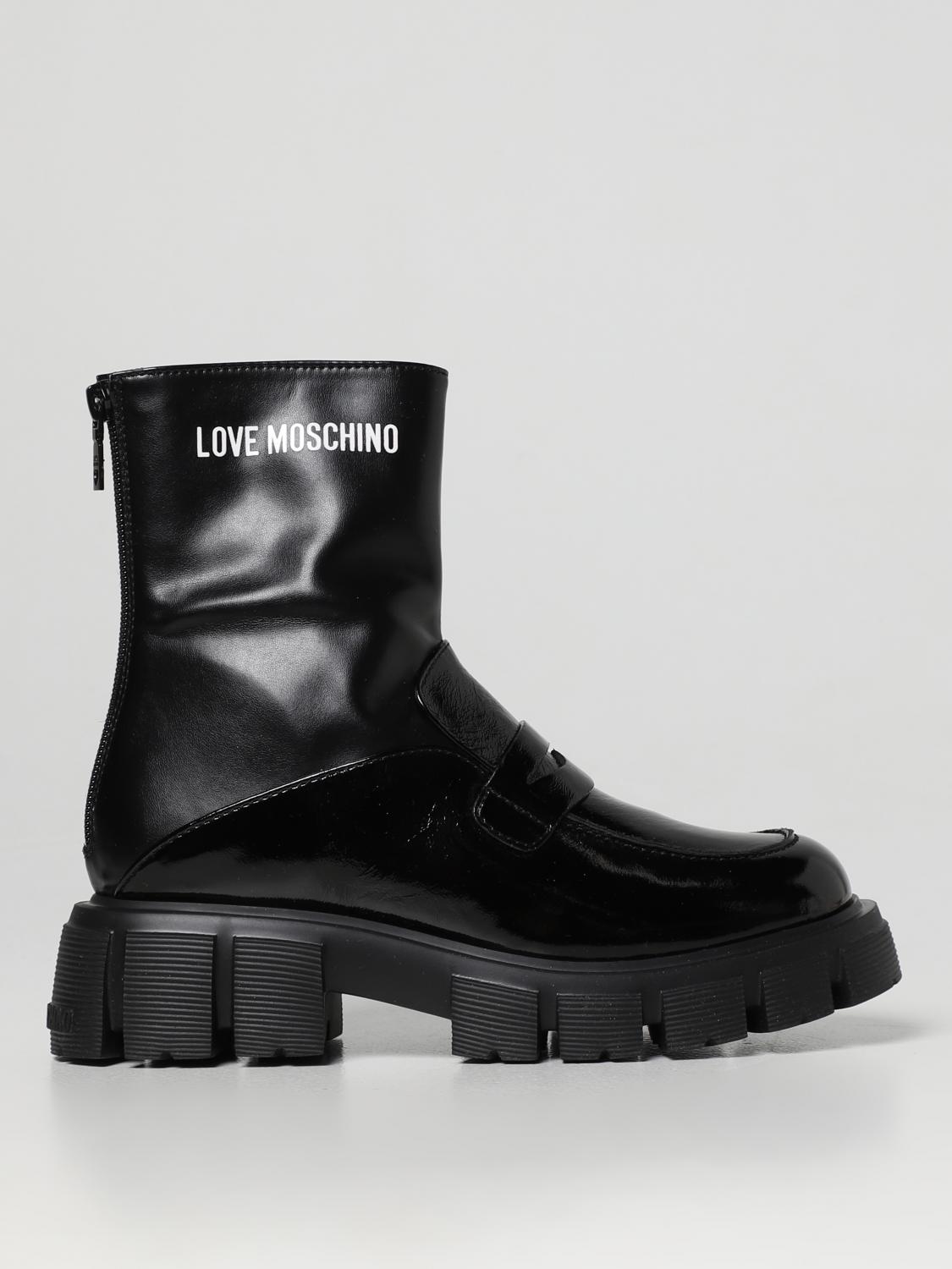 LOVE MOSCHINO STIVALETTI: Stivaletto Love Moschino in misto pelle, Nero - Img 1