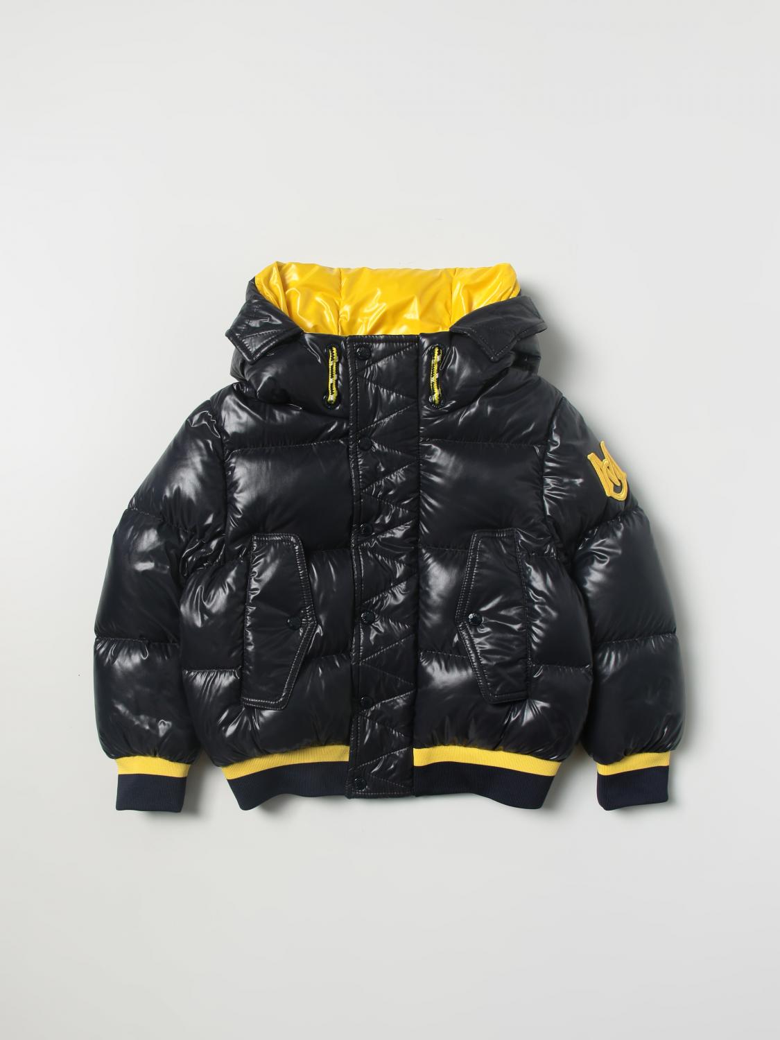 MONCLER JACKET: Coat kids Moncler, Blue - Img 1