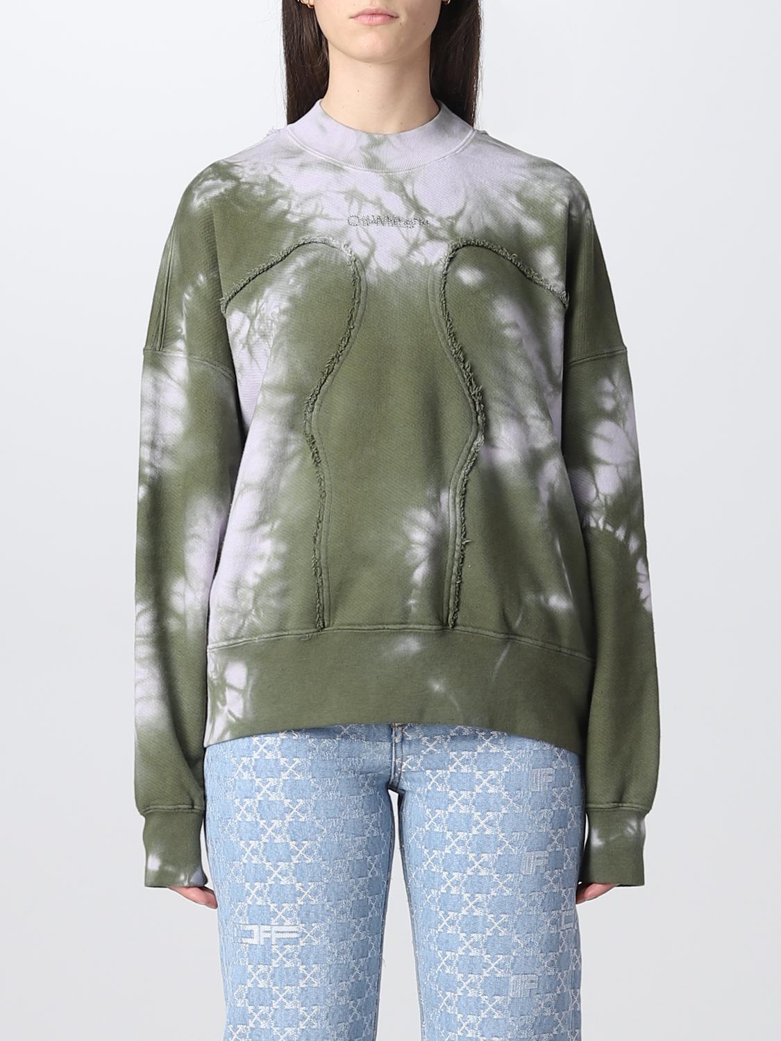 OFF-WHITE FELPA: Felpa Off-White tie dye, Militare - Img 1