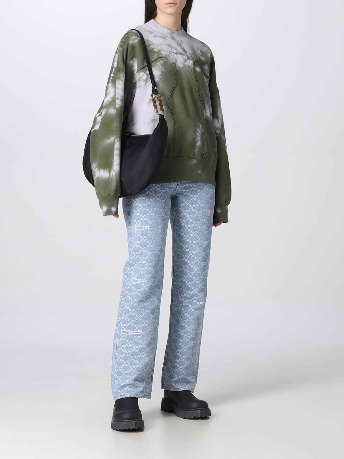 OFF-WHITE FELPA: Felpa Off-White tie dye, Militare - Img 2