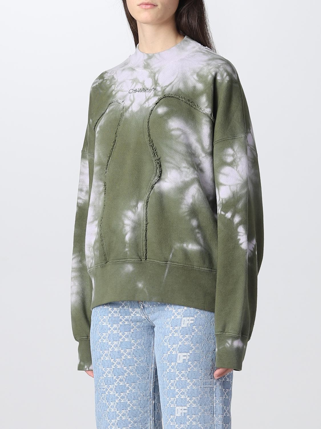 OFF-WHITE FELPA: Felpa Off-White tie dye, Militare - Img 4