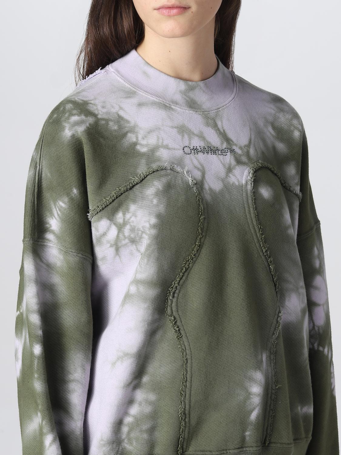 OFF-WHITE FELPA: Felpa Off-White tie dye, Militare - Img 5