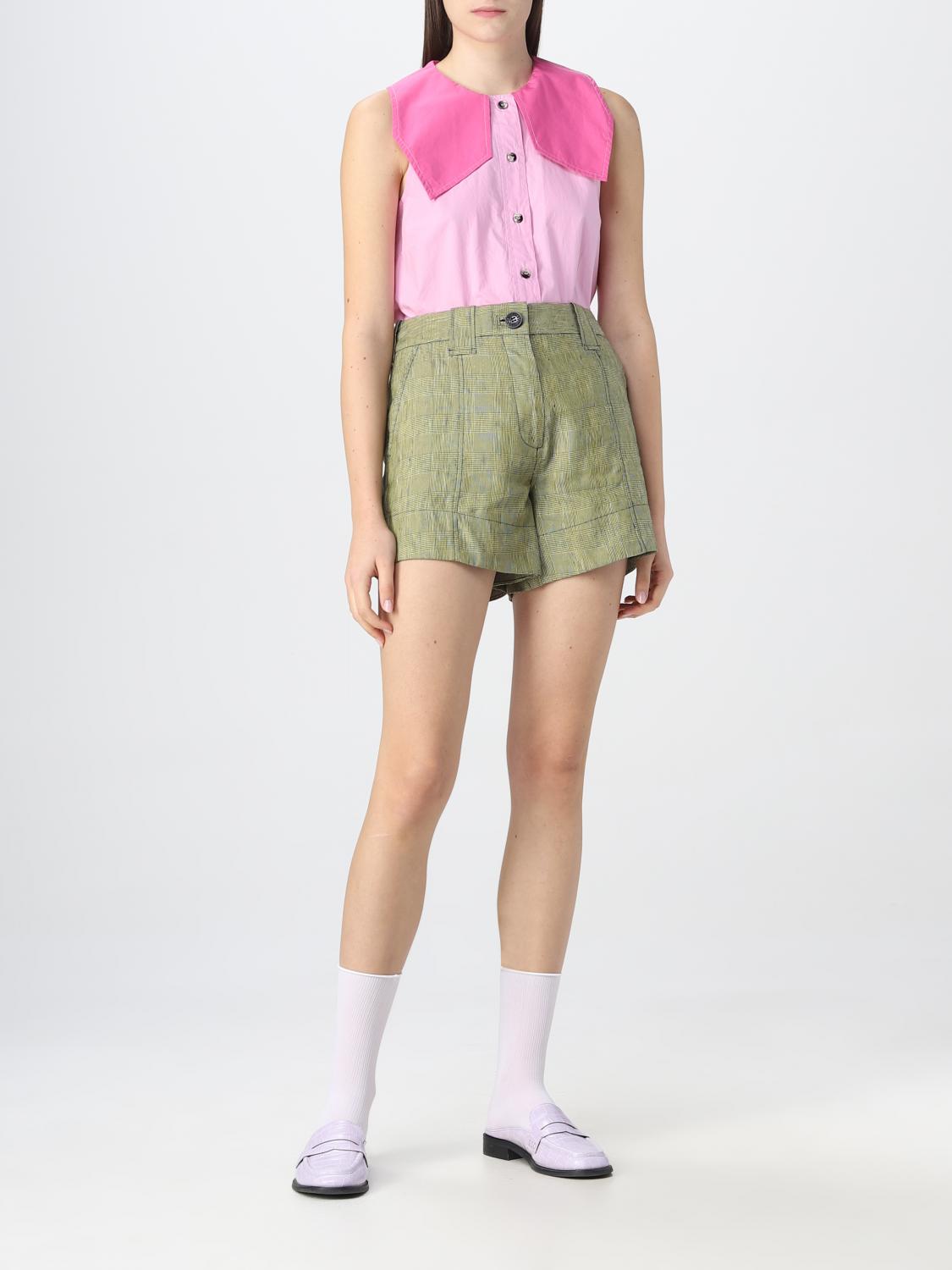 GANNI スパンコールタンクトップ ピンク GANNI / ガニー Soft Cotton Rib Tank Top（タンクトップ）｜UBY Spick