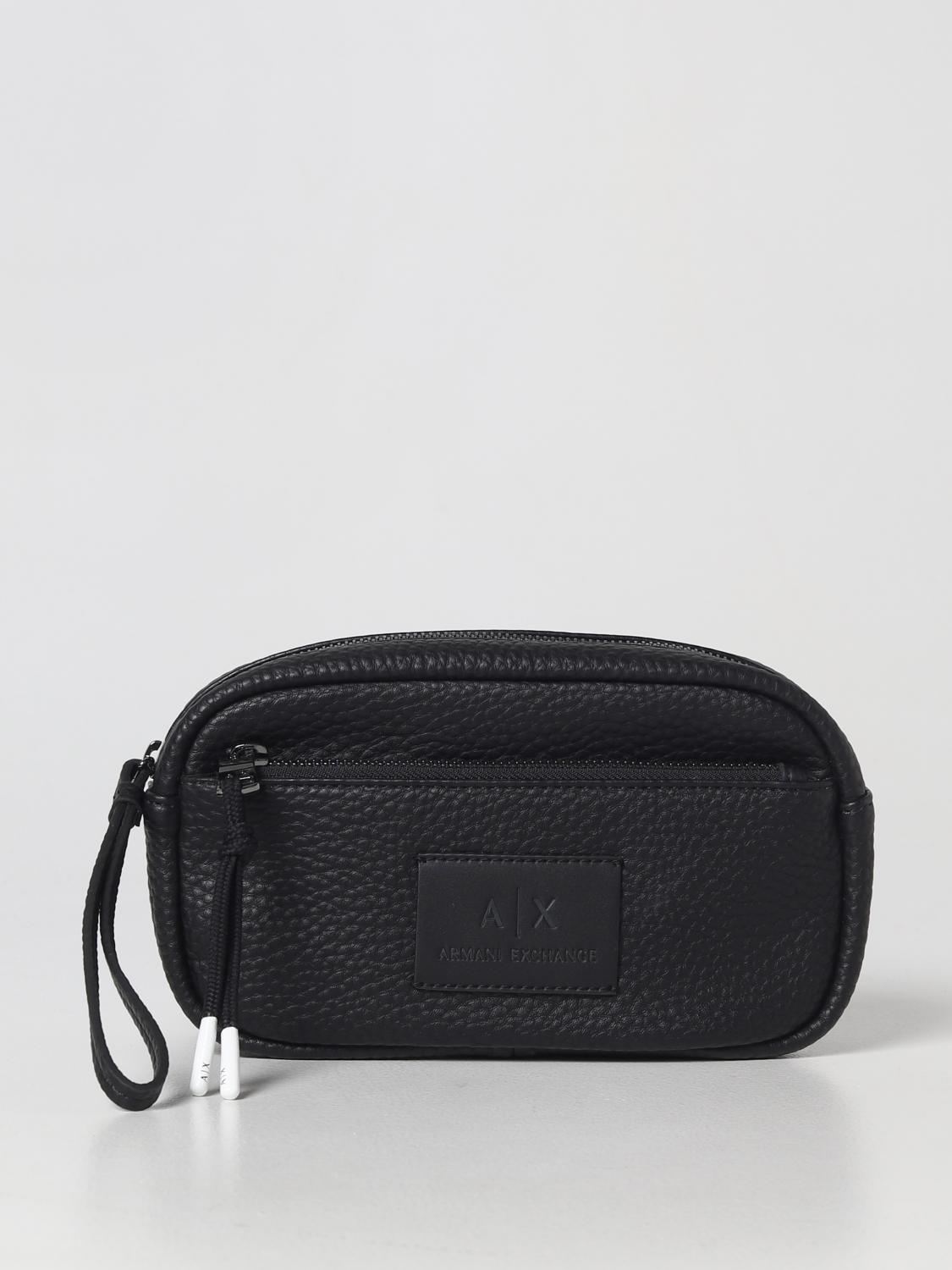 ARMANI EXCHANGE 化妆包: 手拿包 男士 Armani Exchange, 黑色 - Img 1