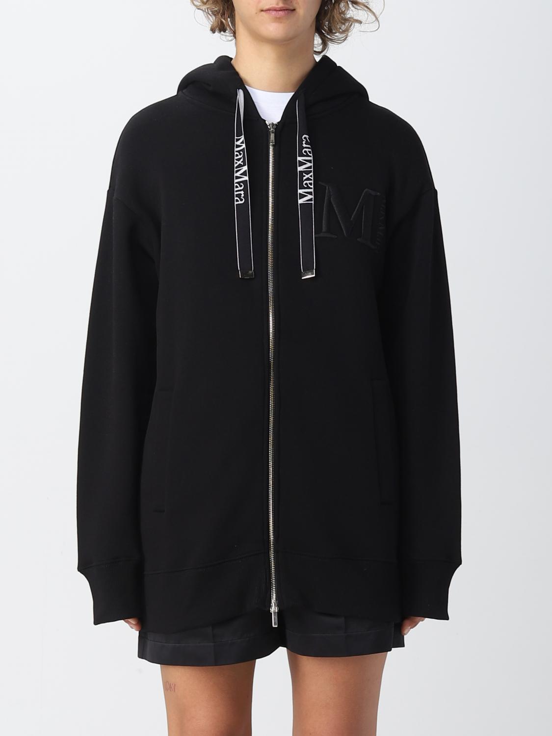 S MAX MARA: S Max Mara zip-up hoodie - Black | 'S Max Mara