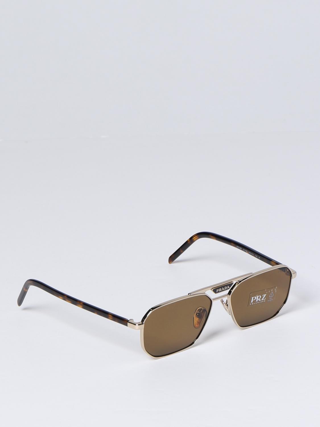 PRADA: Glasses men Gold Prada sunglasses PR58YS online at