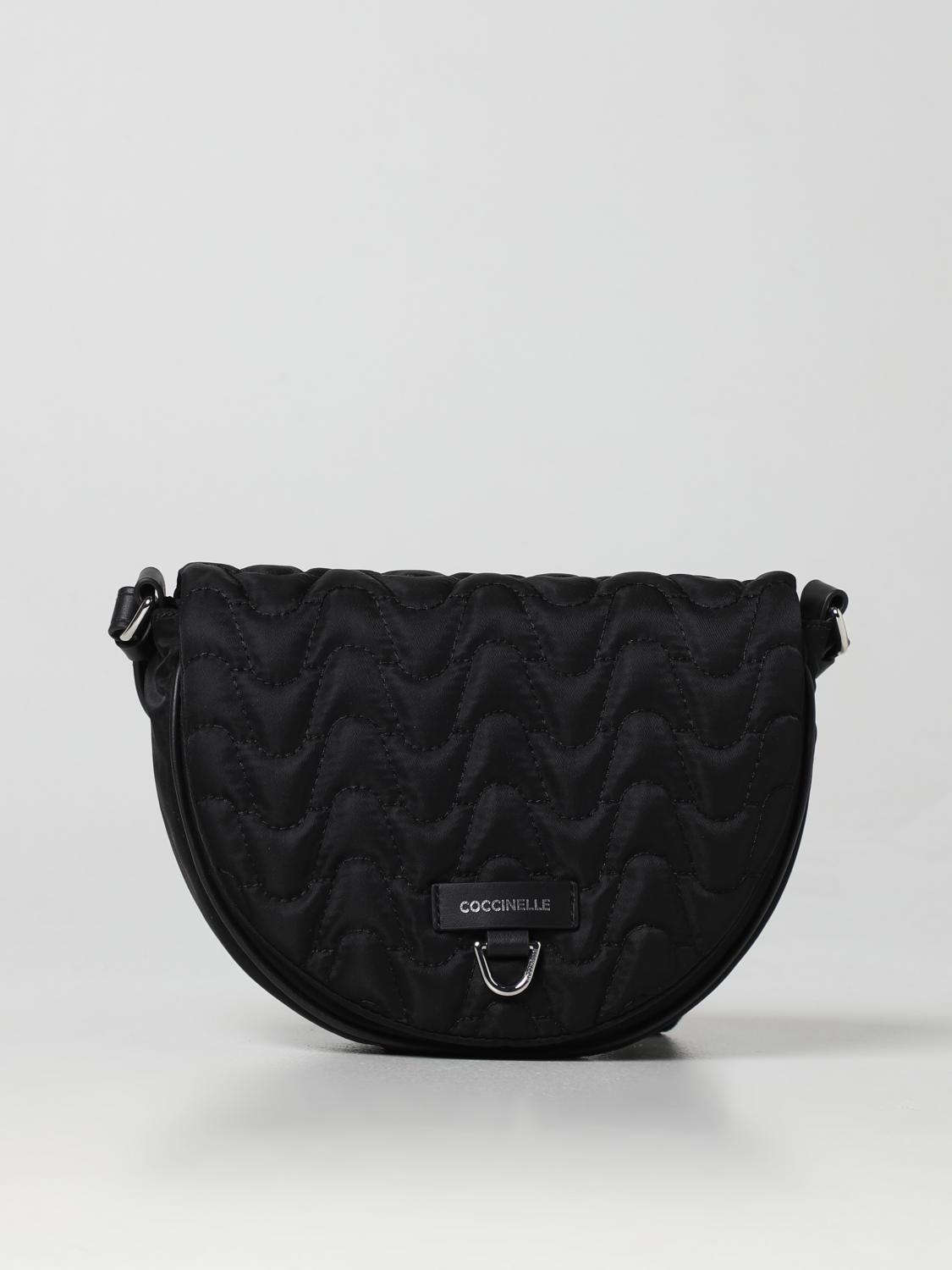 COCCINELLE BORSA A TRACOLLA: Borsa Blaire Coccinelle in nylon matelassè, Nero - Img 1