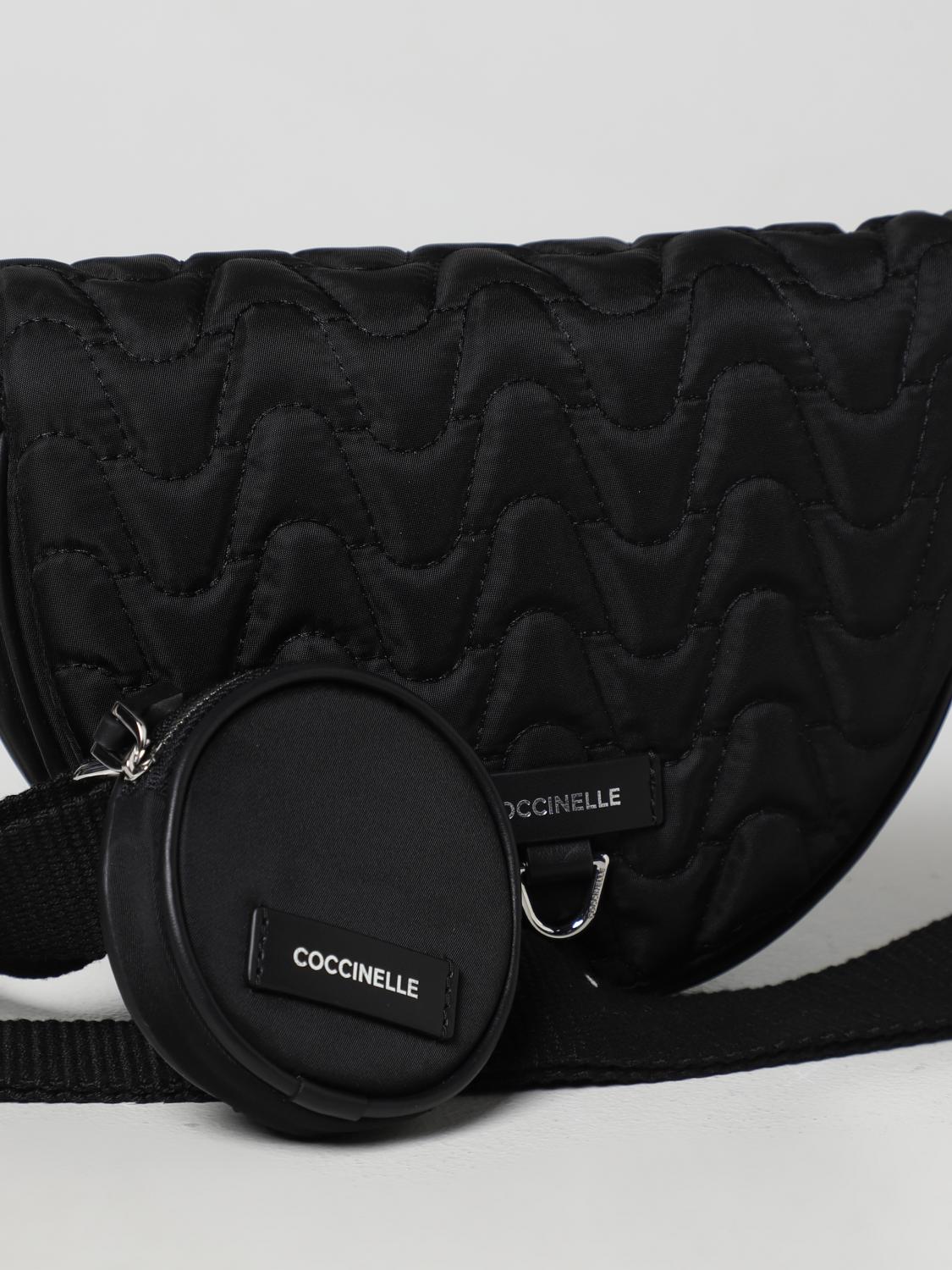 COCCINELLE BORSA A TRACOLLA: Borsa Blaire Coccinelle in nylon matelassè, Nero - Img 3