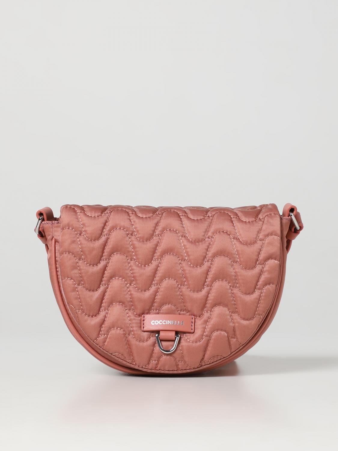 COCCINELLE BORSA A TRACOLLA: Borsa Blaire Coccinelle in nylon matelassè, Rosa - Img 1