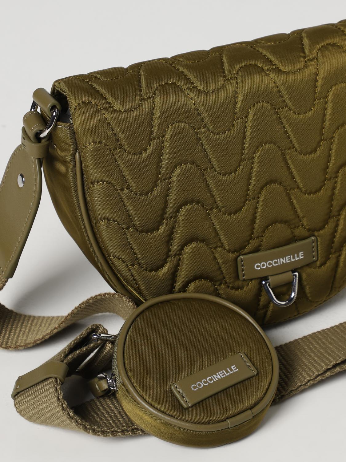 COCCINELLE BORSA A TRACOLLA: Borsa Blaire Coccinelle in nylon matelassè, Oliva - Img 3