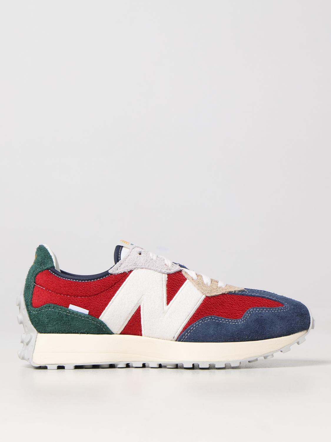 NEW BALANCE SNEAKERS: Sneakers 327 New Balance in suede e tessuto, Rosso - Img 1