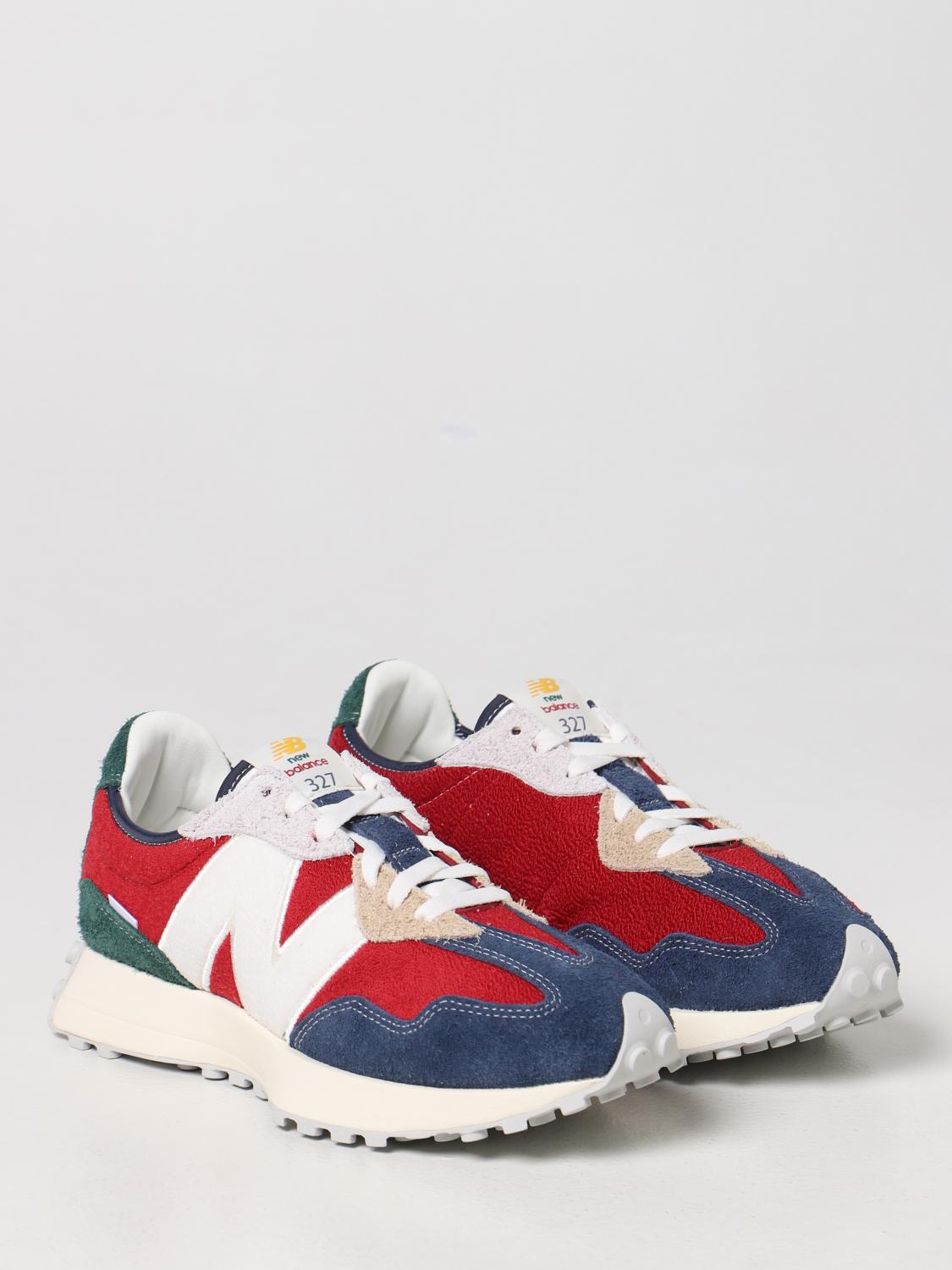 NEW BALANCE SNEAKERS: Sneakers 327 New Balance in suede e tessuto, Rosso - Img 2