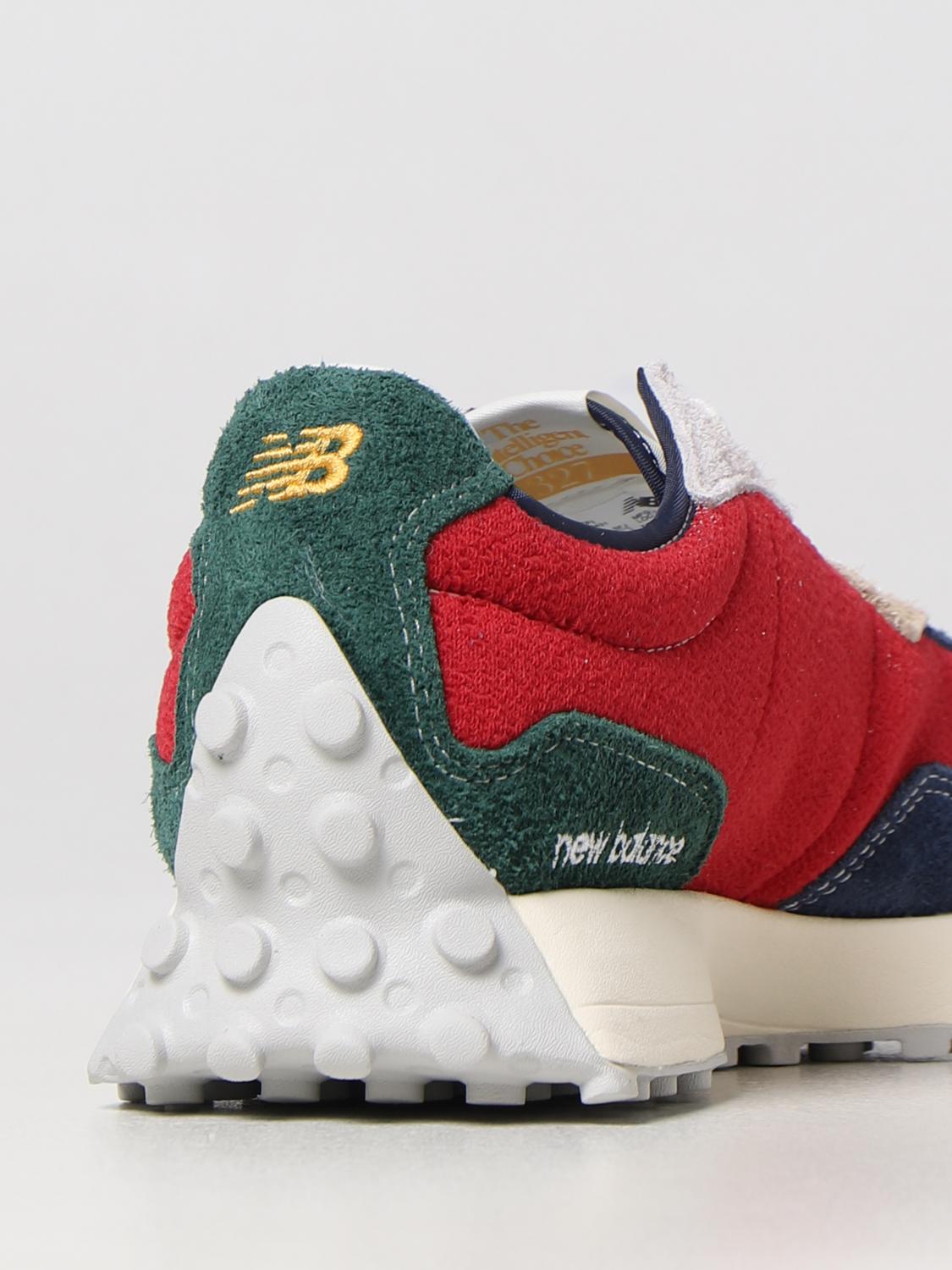 NEW BALANCE SNEAKERS: Sneakers 327 New Balance in suede e tessuto, Rosso - Img 3