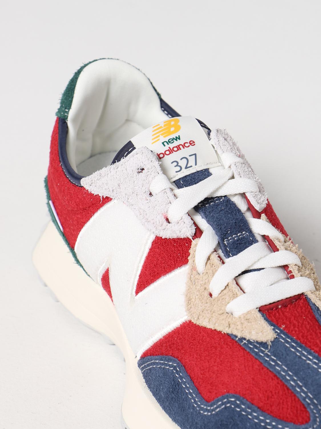 NEW BALANCE SNEAKERS: Sneakers 327 New Balance in suede e tessuto, Rosso - Img 4