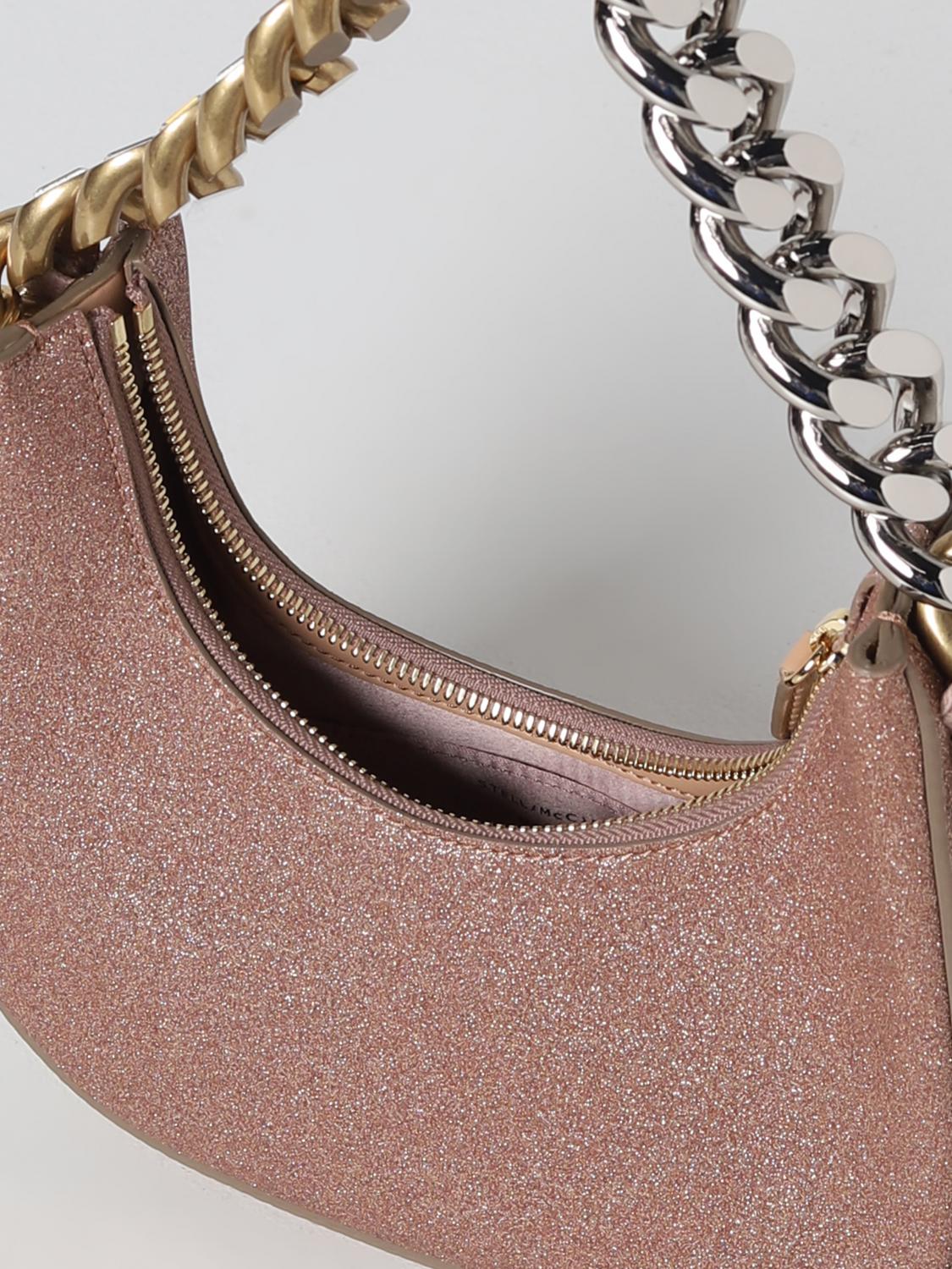Stella McCartney bag in synthetic leather and glitter - Blush Pink