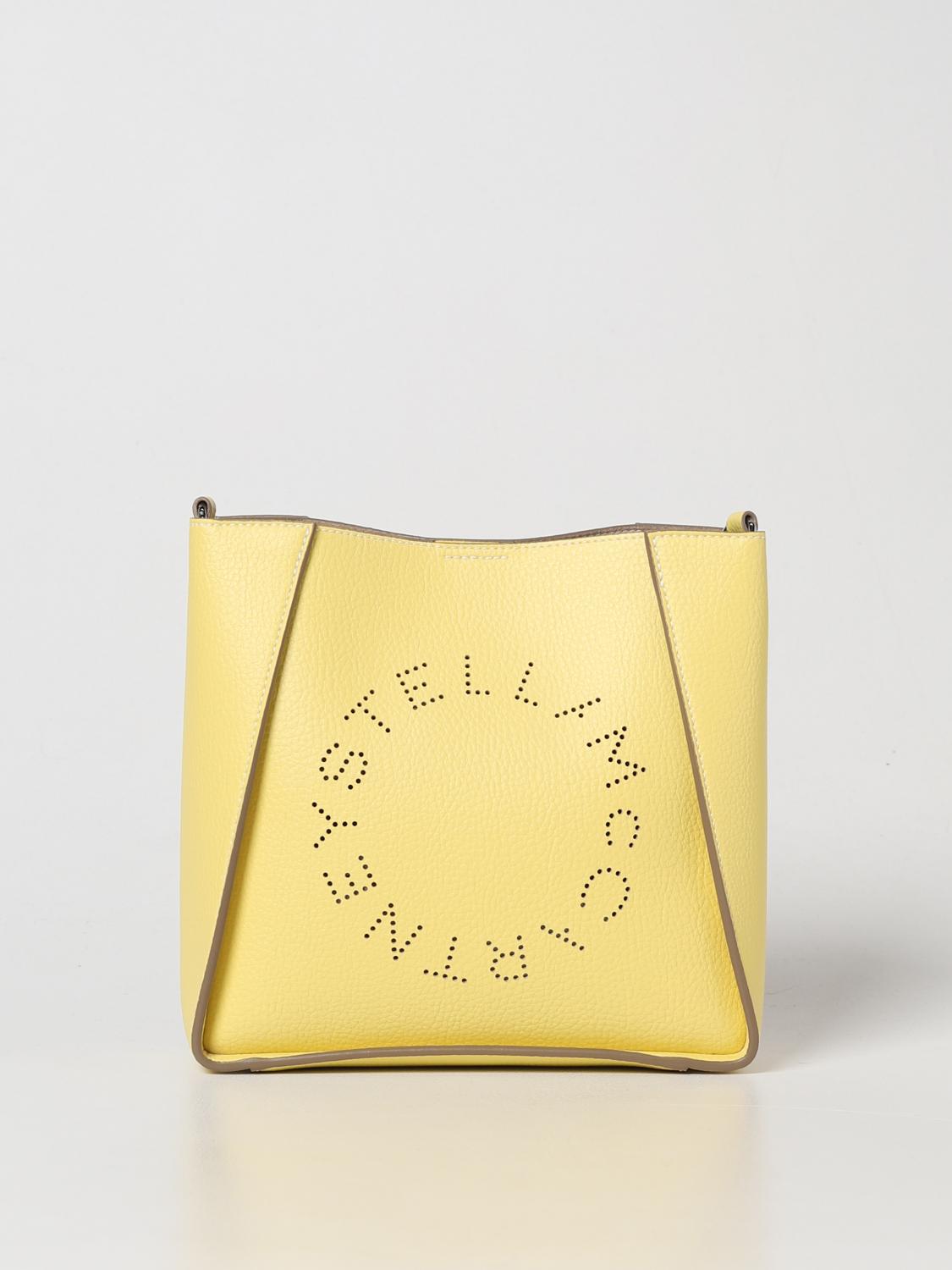 STELLA MCCARTNEY BORSA A TRACOLLA: Borsa Stella McCartney in pelle sintetica martellata, Giallo - Img 1
