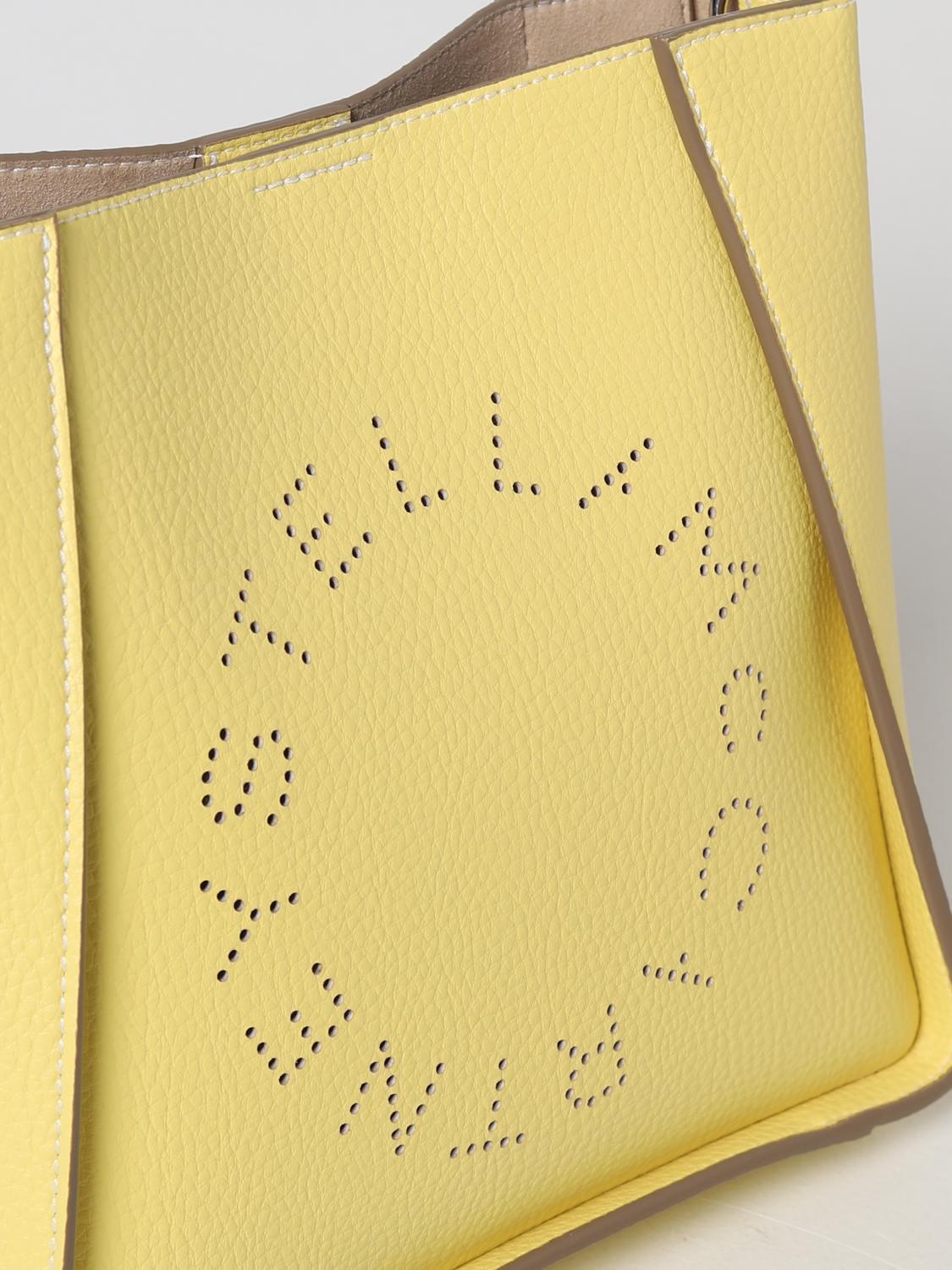 STELLA MCCARTNEY BORSA A TRACOLLA: Borsa Stella McCartney in pelle sintetica martellata, Giallo - Img 3