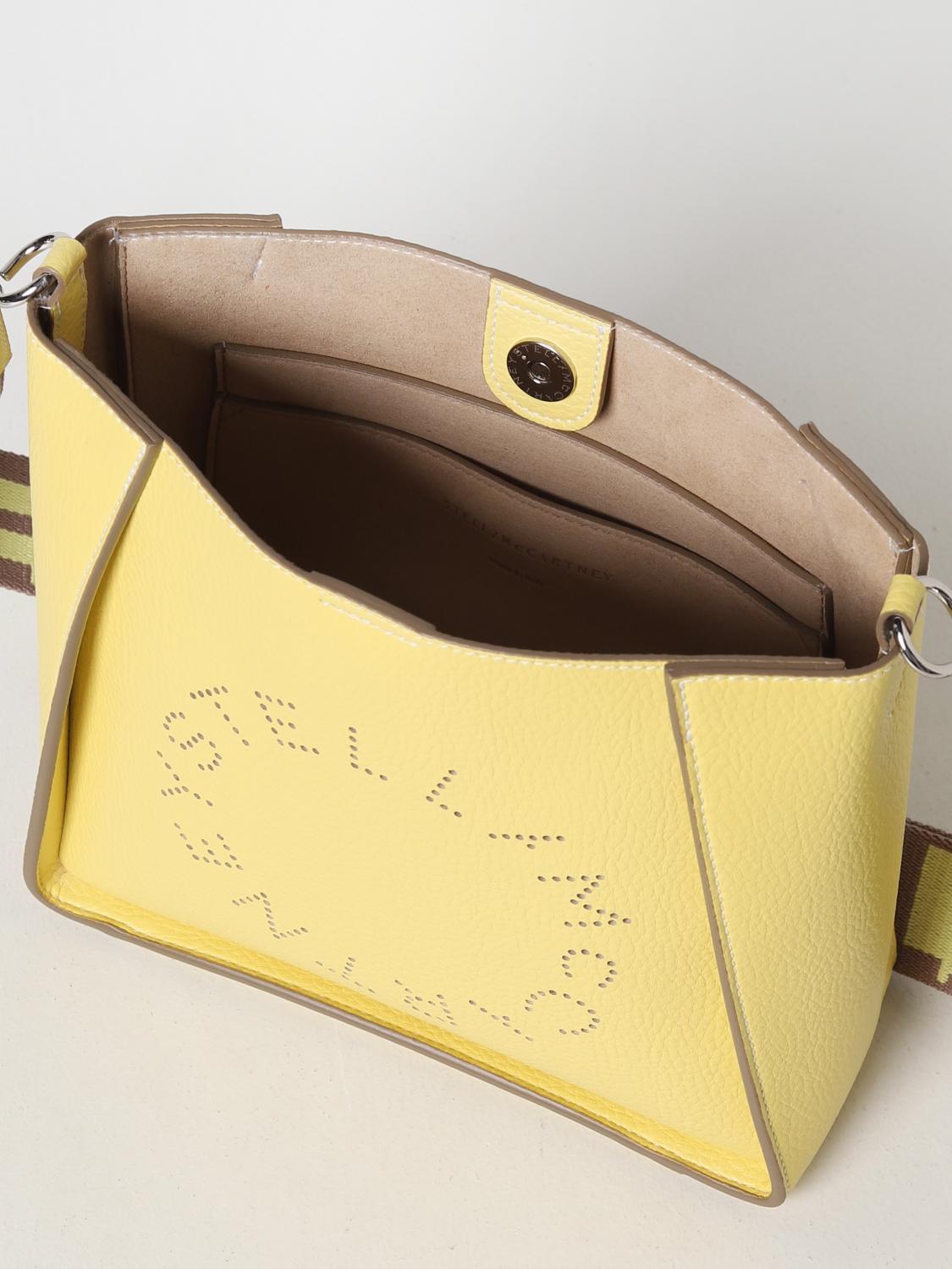 STELLA MCCARTNEY BORSA A TRACOLLA: Borsa Stella McCartney in pelle sintetica martellata, Giallo - Img 4