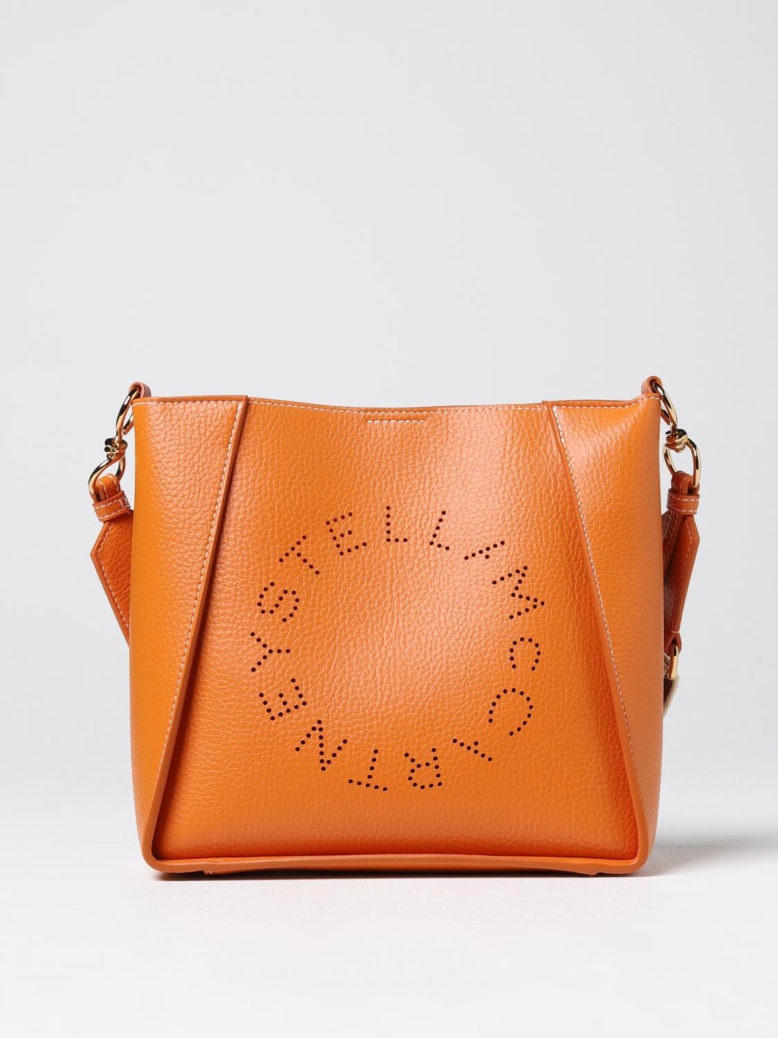 STELLA MCCARTNEY BORSA A TRACOLLA: Borsa Stella McCartney in pelle sintetica martellata, Arancione - Img 1