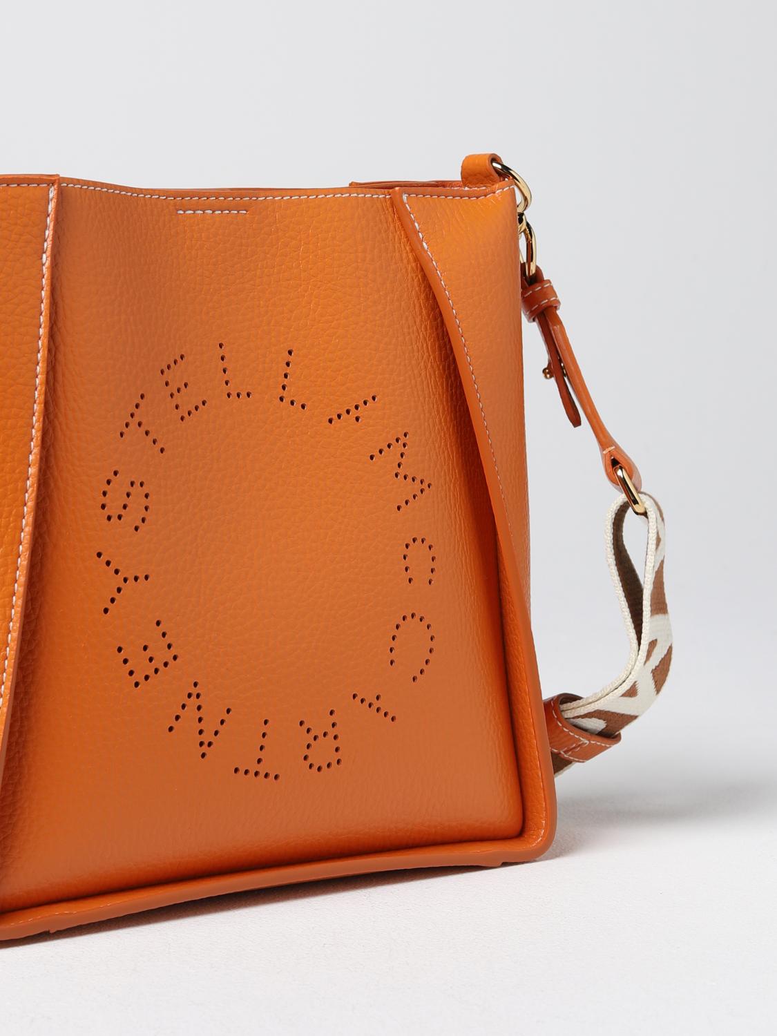 STELLA MCCARTNEY BORSA A TRACOLLA: Borsa Stella McCartney in pelle sintetica martellata, Arancione - Img 3