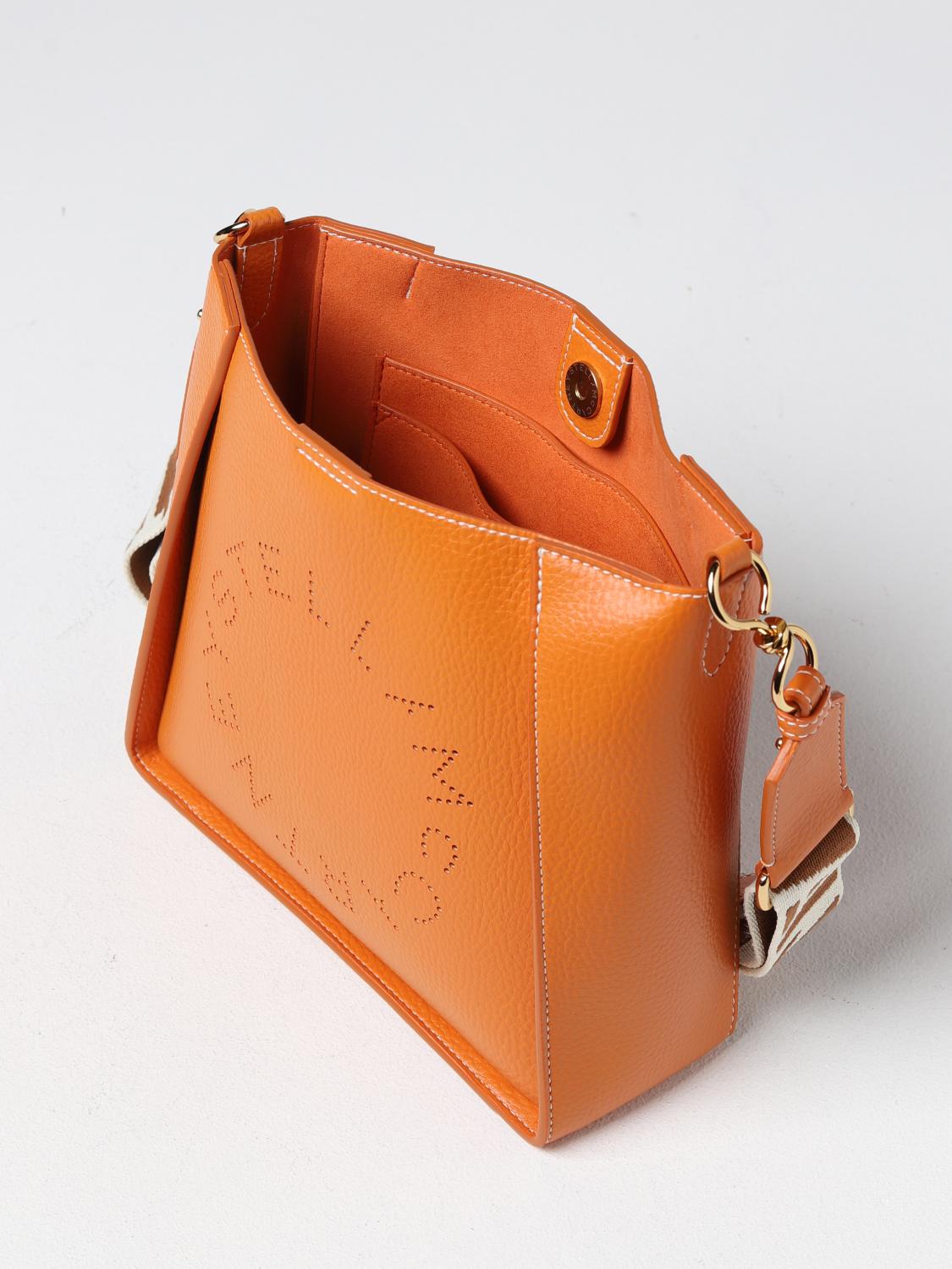 STELLA MCCARTNEY BORSA A TRACOLLA: Borsa Stella McCartney in pelle sintetica martellata, Arancione - Img 4