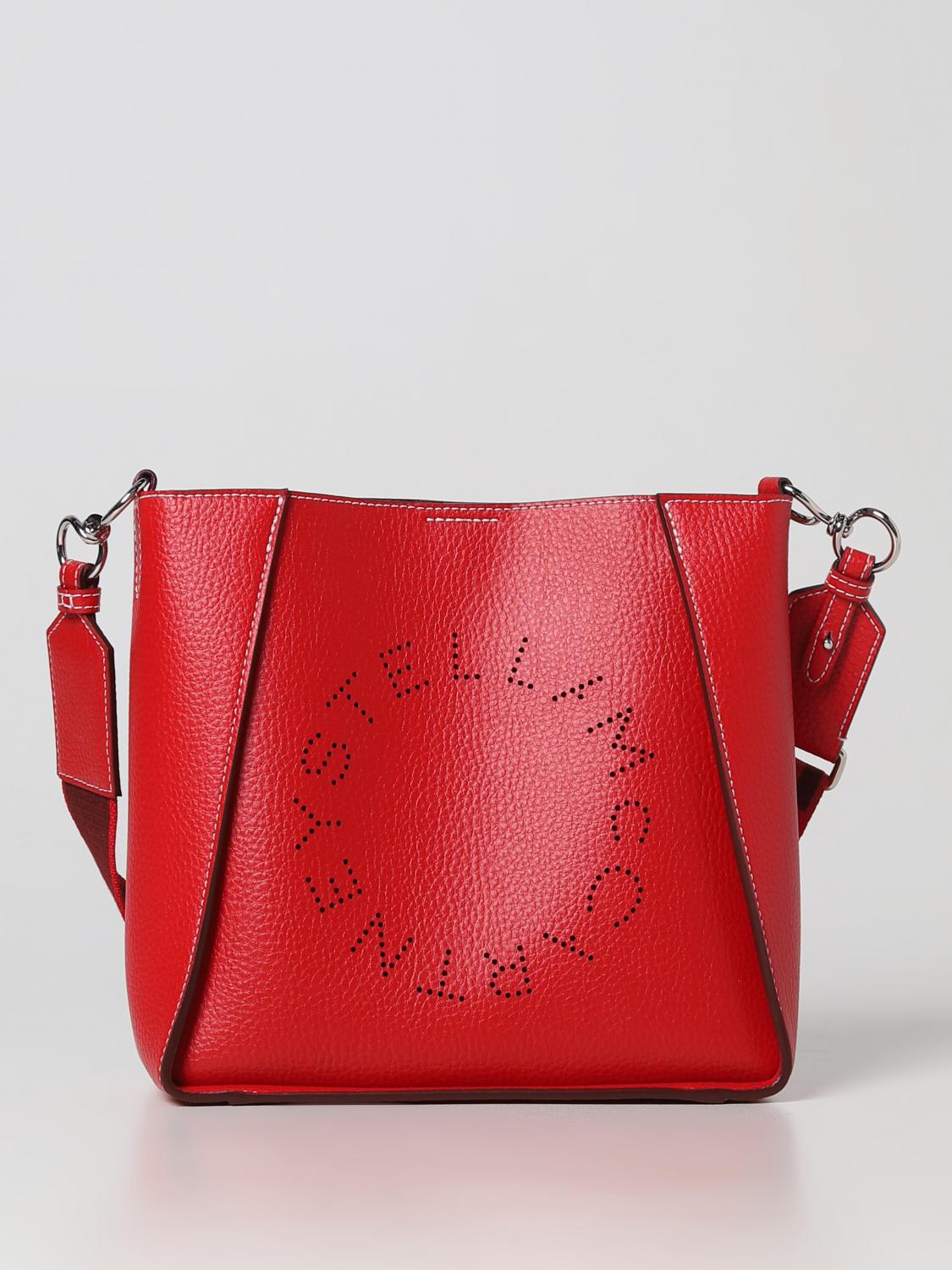 STELLA MCCARTNEY BORSA A TRACOLLA: Borsa Stella McCartney in pelle sintetica martellata, Rosso - Img 1
