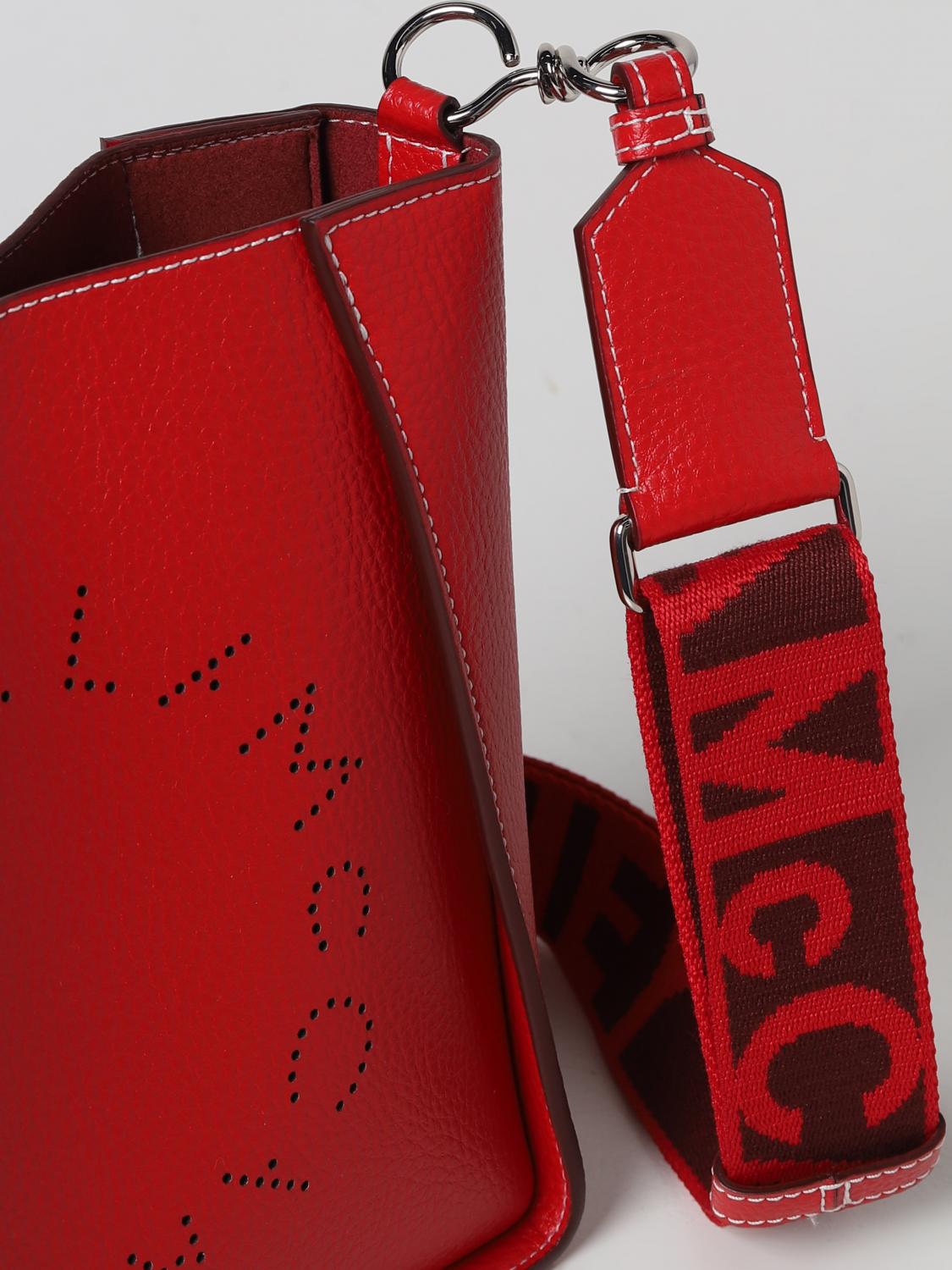 STELLA MCCARTNEY BORSA A TRACOLLA: Borsa Stella McCartney in pelle sintetica martellata, Rosso - Img 3