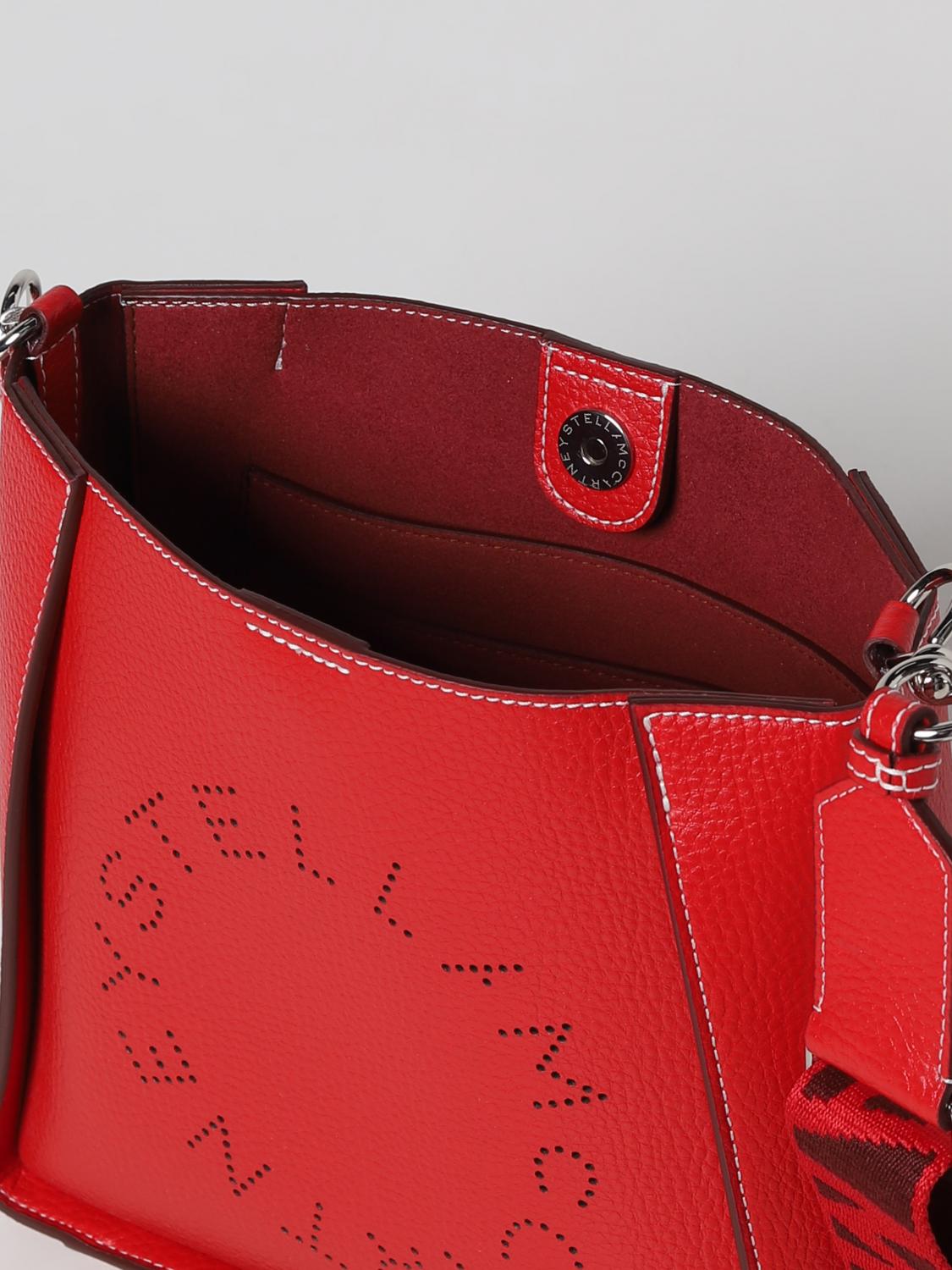 STELLA MCCARTNEY BORSA A TRACOLLA: Borsa Stella McCartney in pelle sintetica martellata, Rosso - Img 4