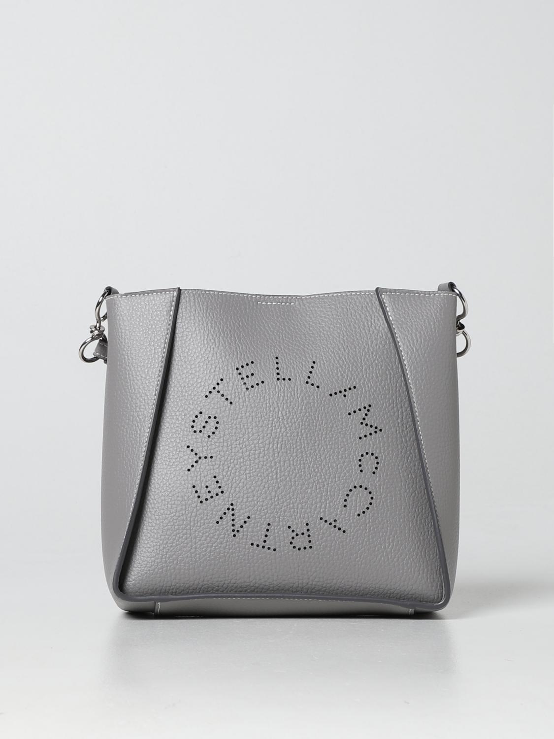 STELLA MCCARTNEY BORSA A TRACOLLA: Borsa Stella McCartney in pelle sintetica martellata, Fumo - Img 1