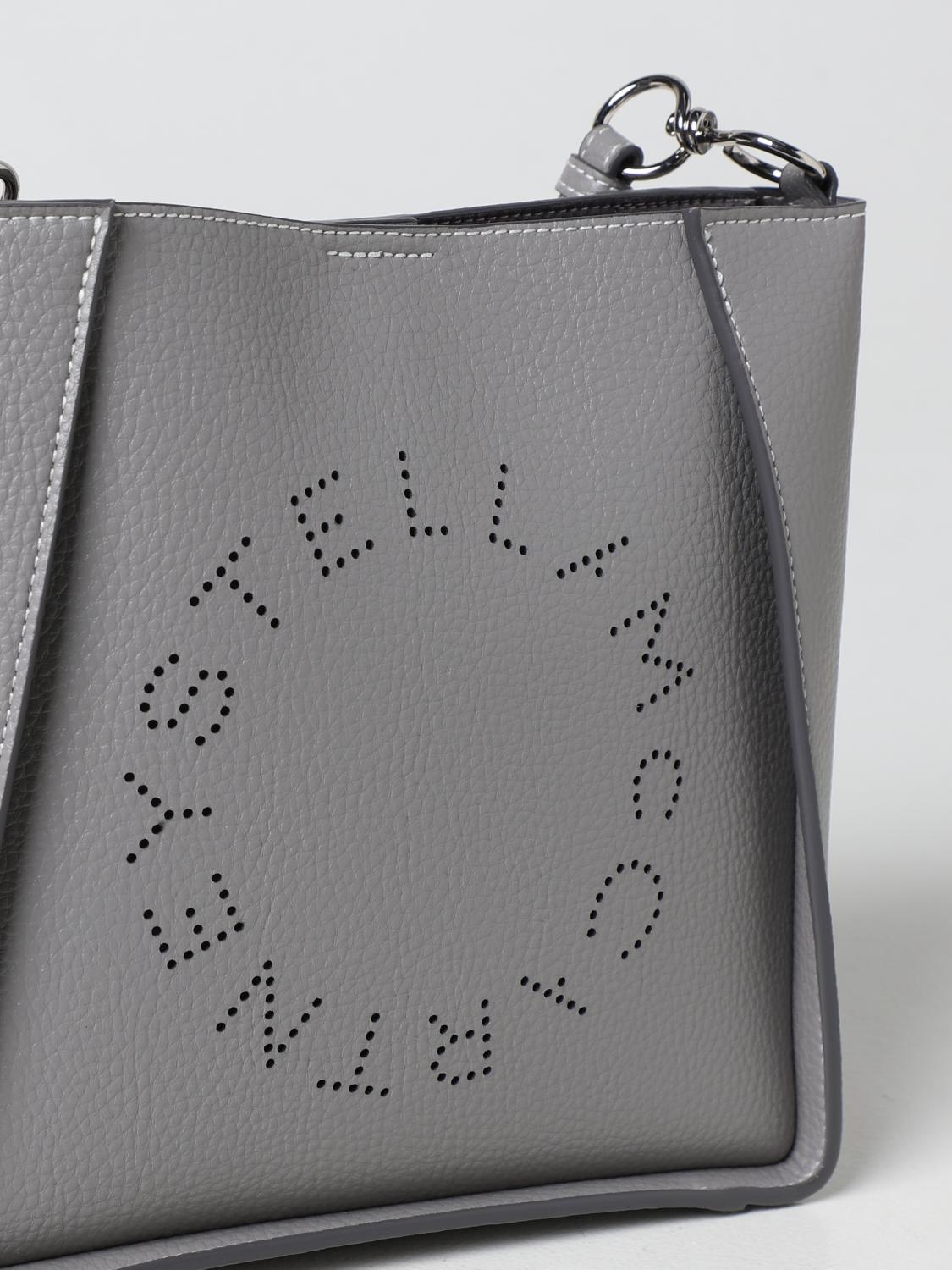 STELLA MCCARTNEY BORSA A TRACOLLA: Borsa Stella McCartney in pelle sintetica martellata, Fumo - Img 3
